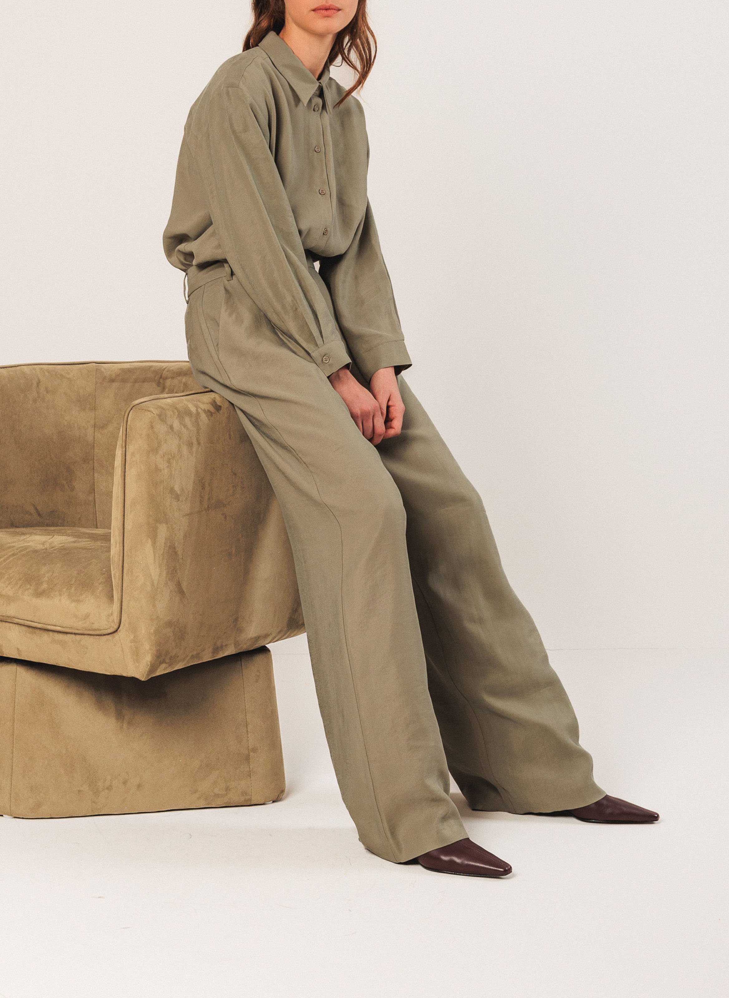 Wide trousers INDI & COLD Green