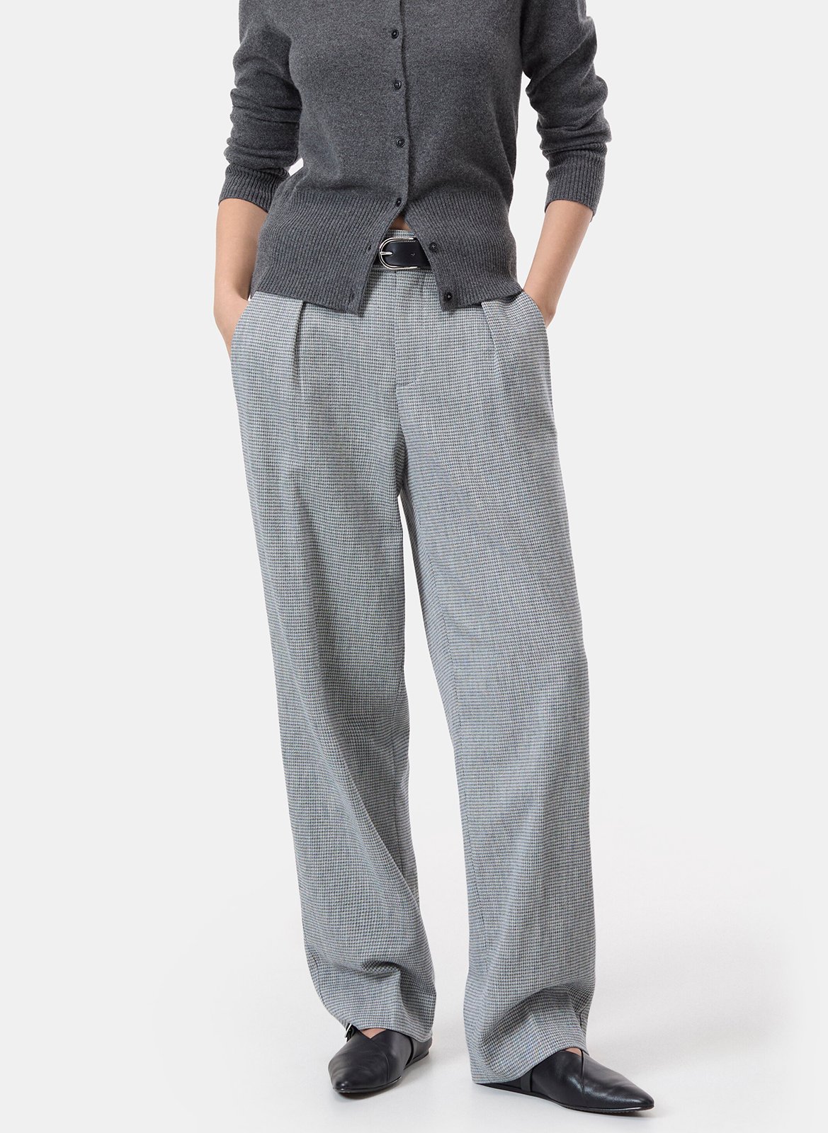 Wide leg printed pleated pants CLOSED Grey