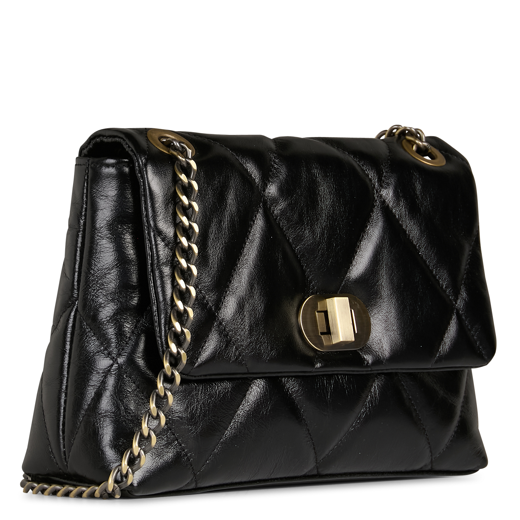 Sac bandoulière en cuir MAISON 123 Noir