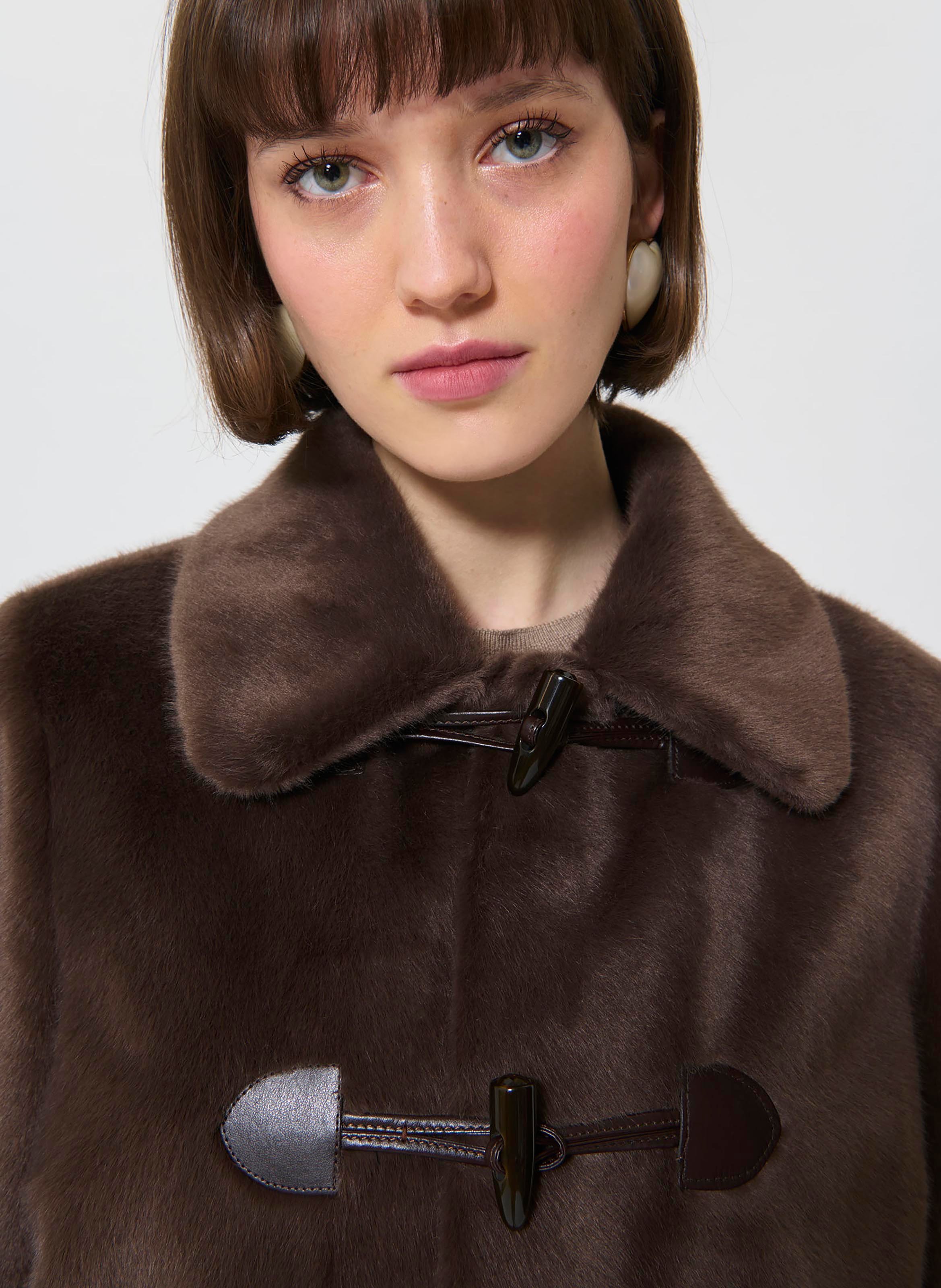 Faux fur coat TARA JARMON Brown