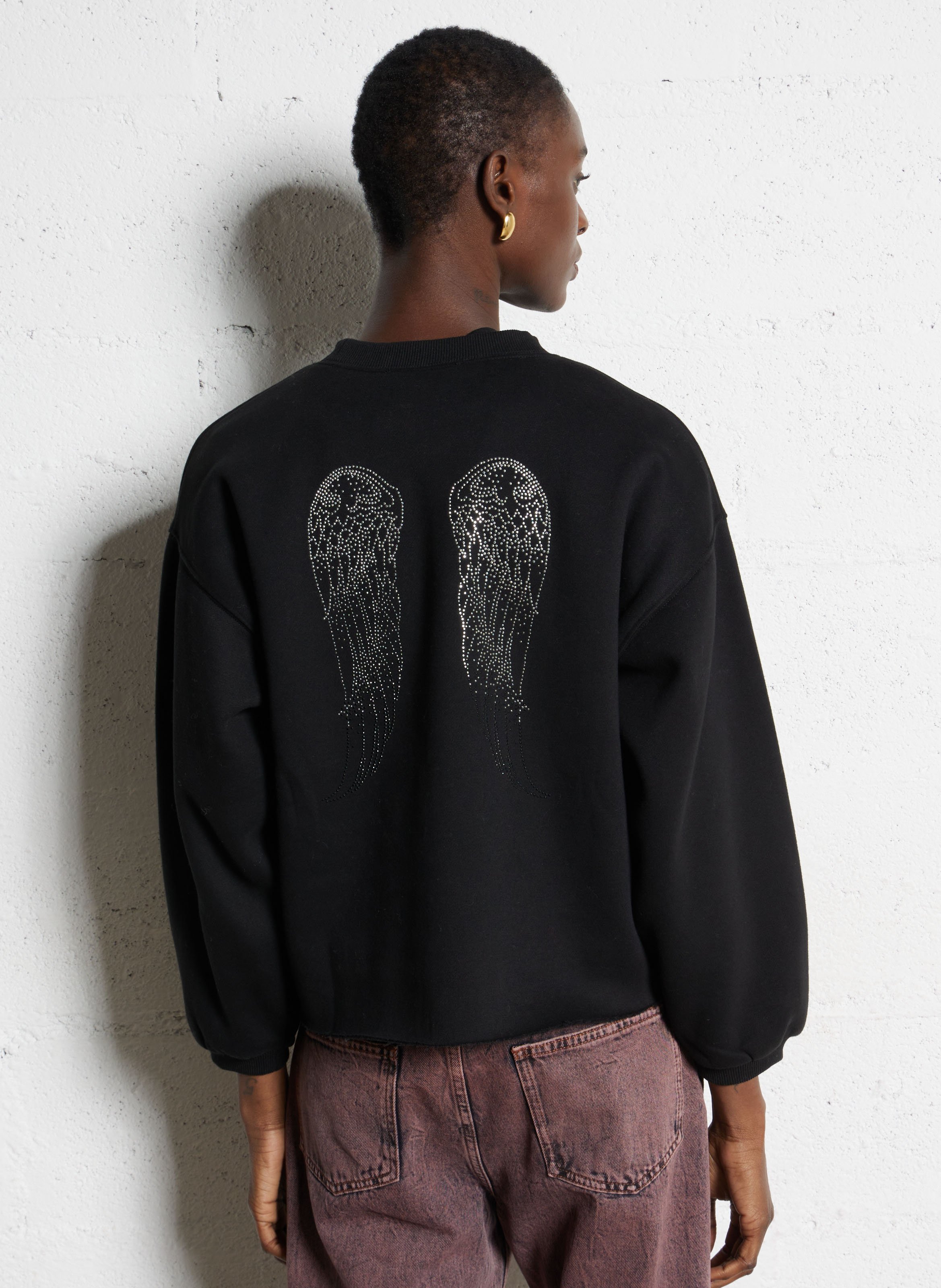 Oversize Rundhalsausschnitt Sweatshirt BERENICE Schwarz