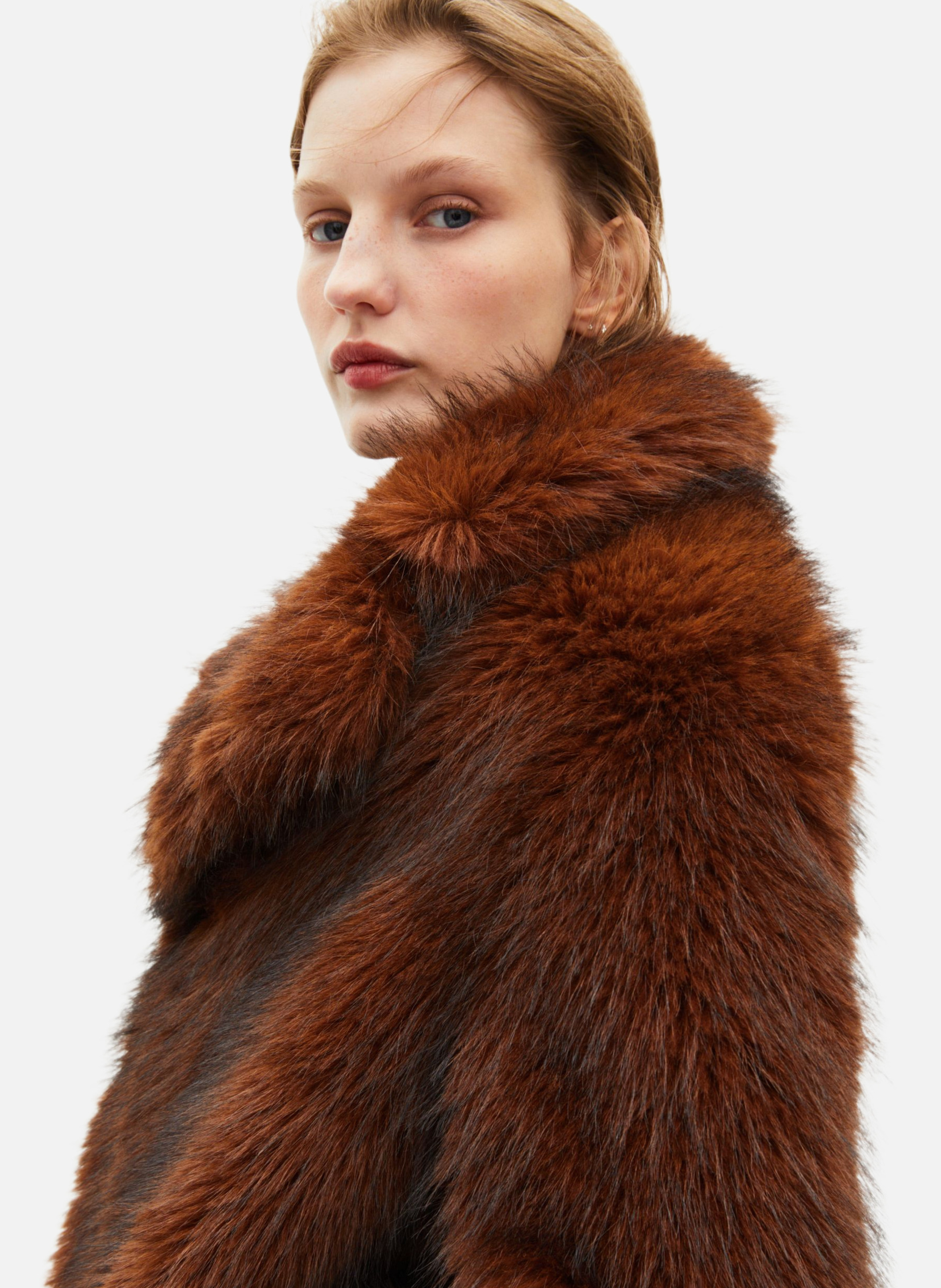 Short faux fur coat THE KOOPLES Brown