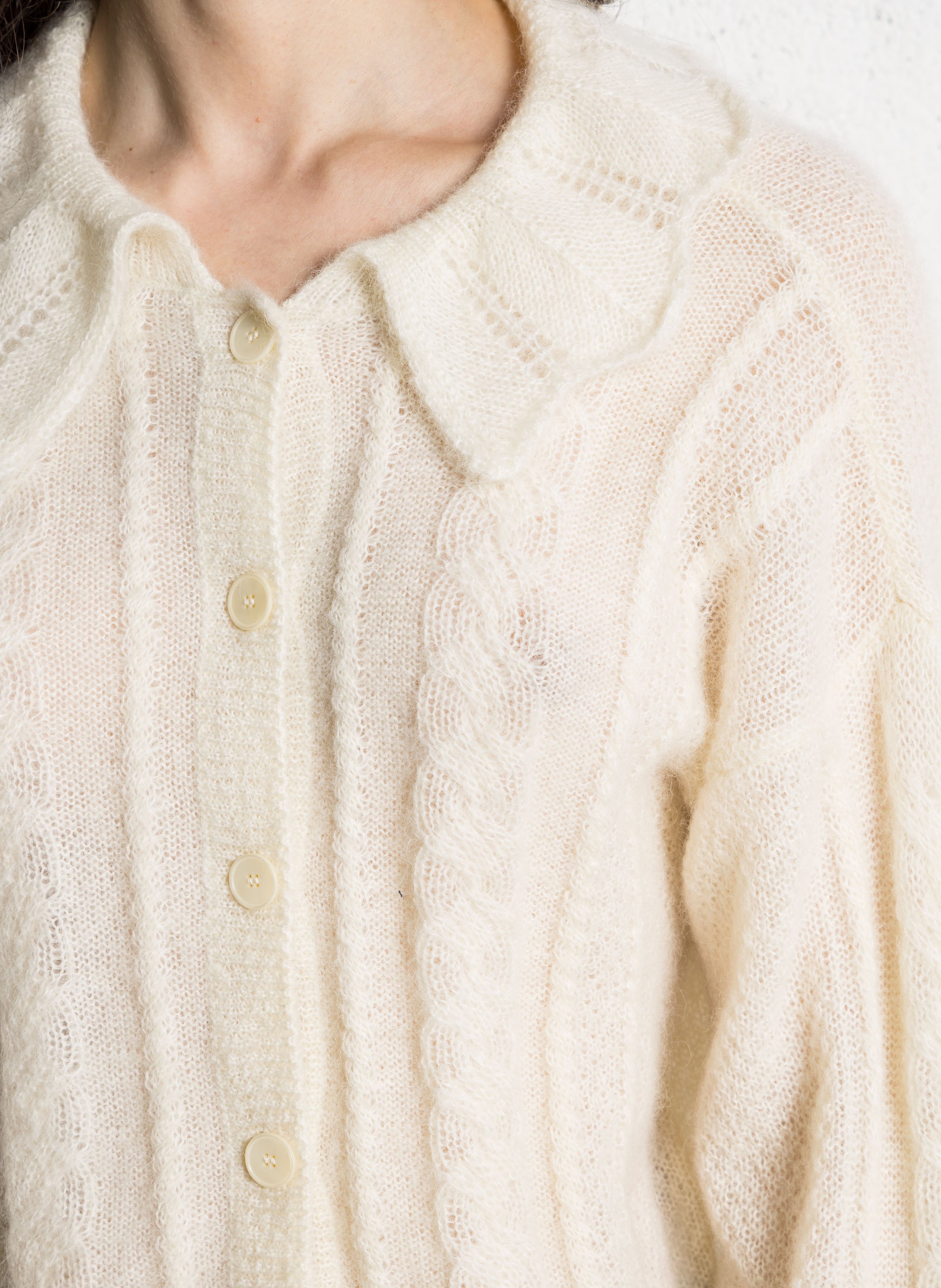 Recht gevlochten vest van gemengde wol DES PETITS HAUTS Beige