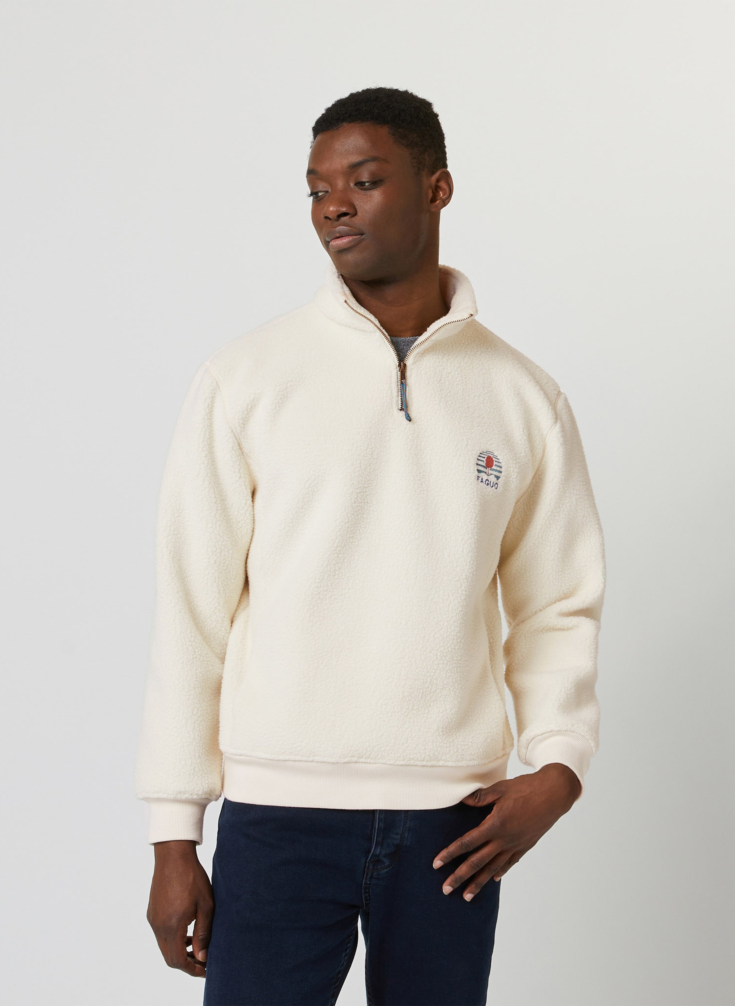 Sherpa-Fleece-Pullover FAGUO Beige