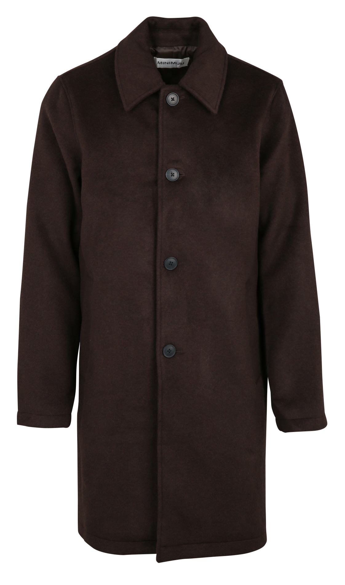 Buttoned coat in mixed wool MINIMUM Brown