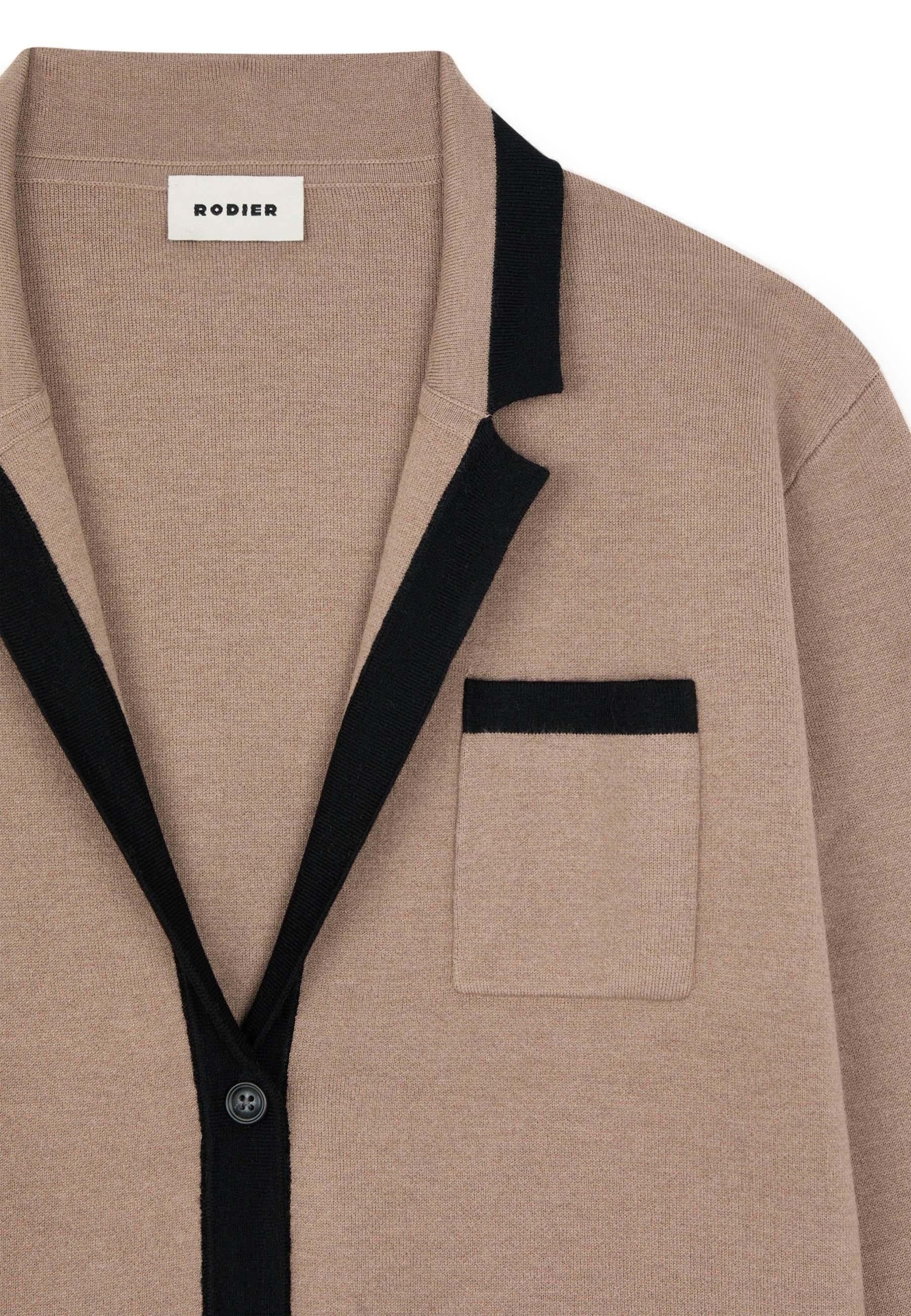 Two-tone double-faced knit jacket RODIER Brown