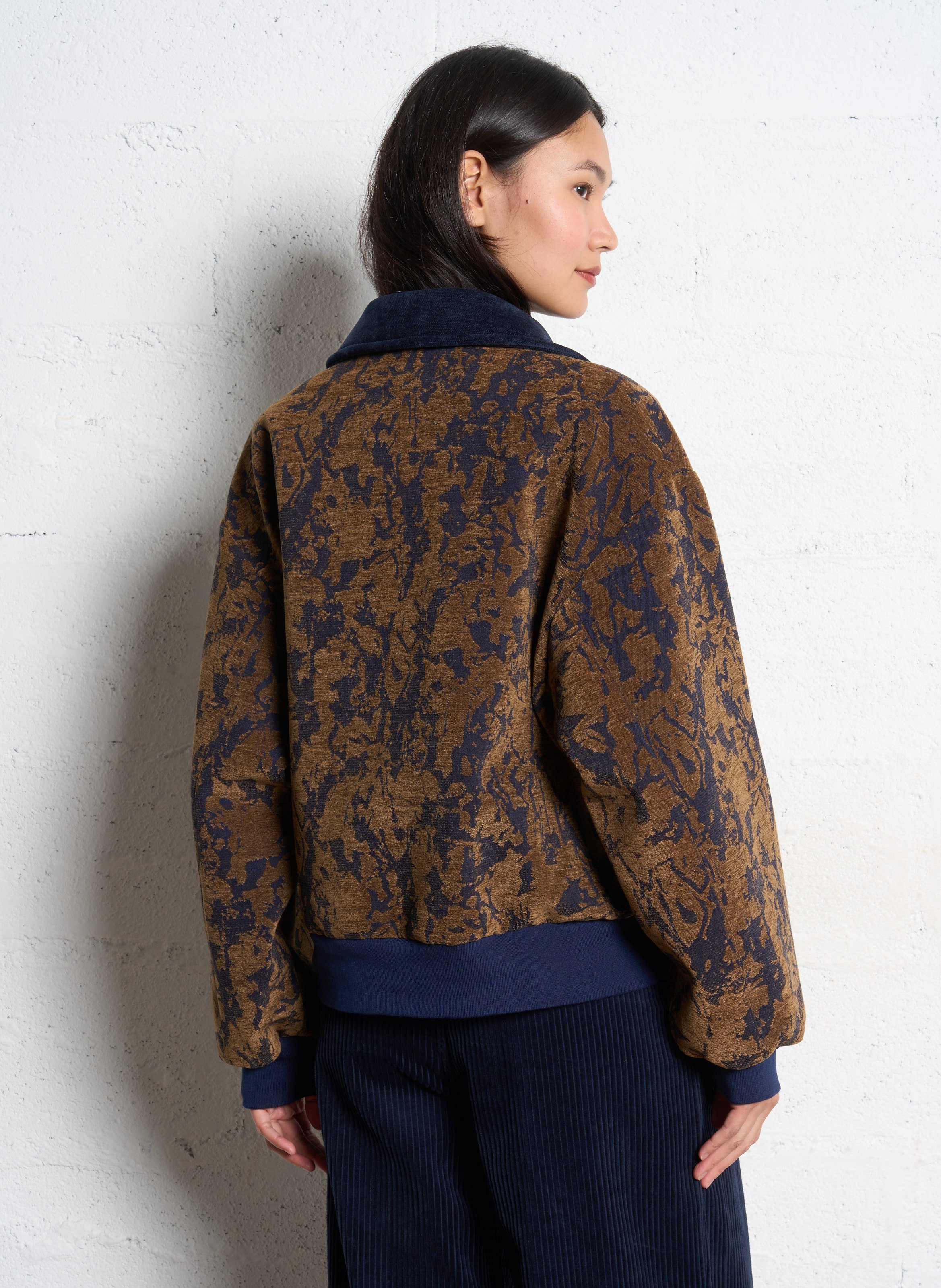 Veste col classique en coton mélangé IMPERIAL Marron