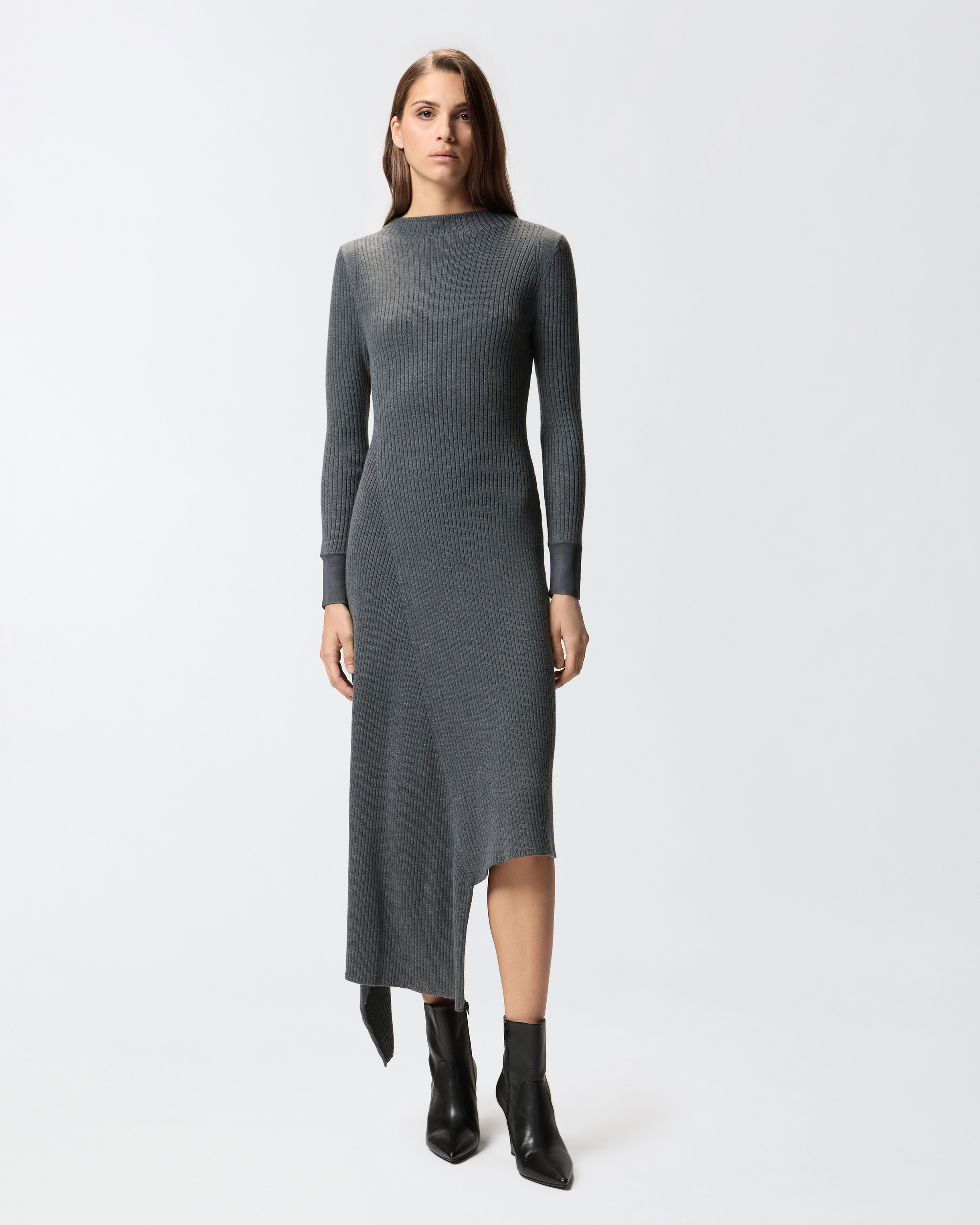 Ribbed Knit Dress PINKO Grey