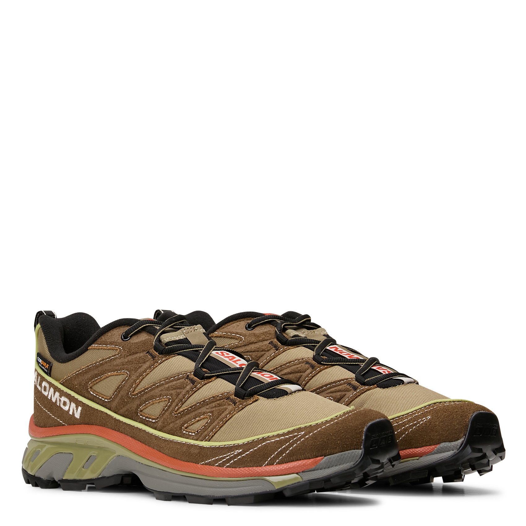 Low-top lace-up mixed leather sneakers SALOMON Multicolored