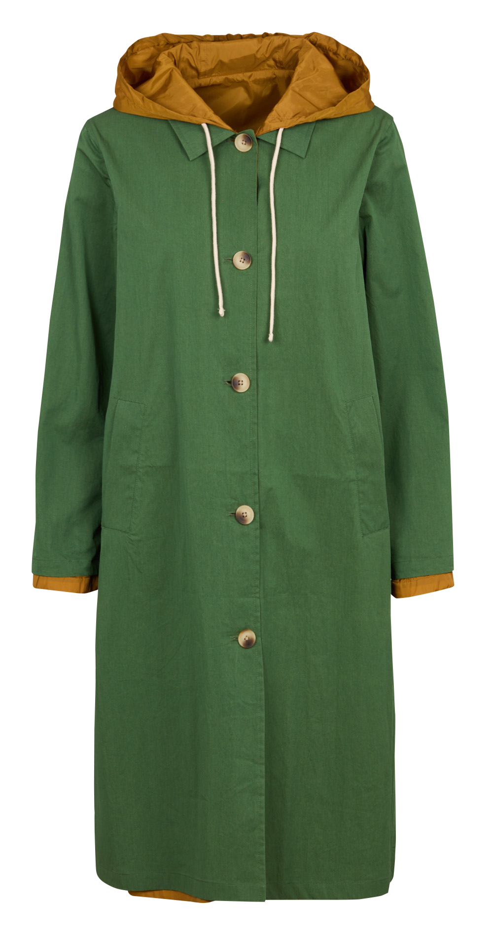 Trenchcoat met capuchon - katoenblend NICE THINGS Kaki