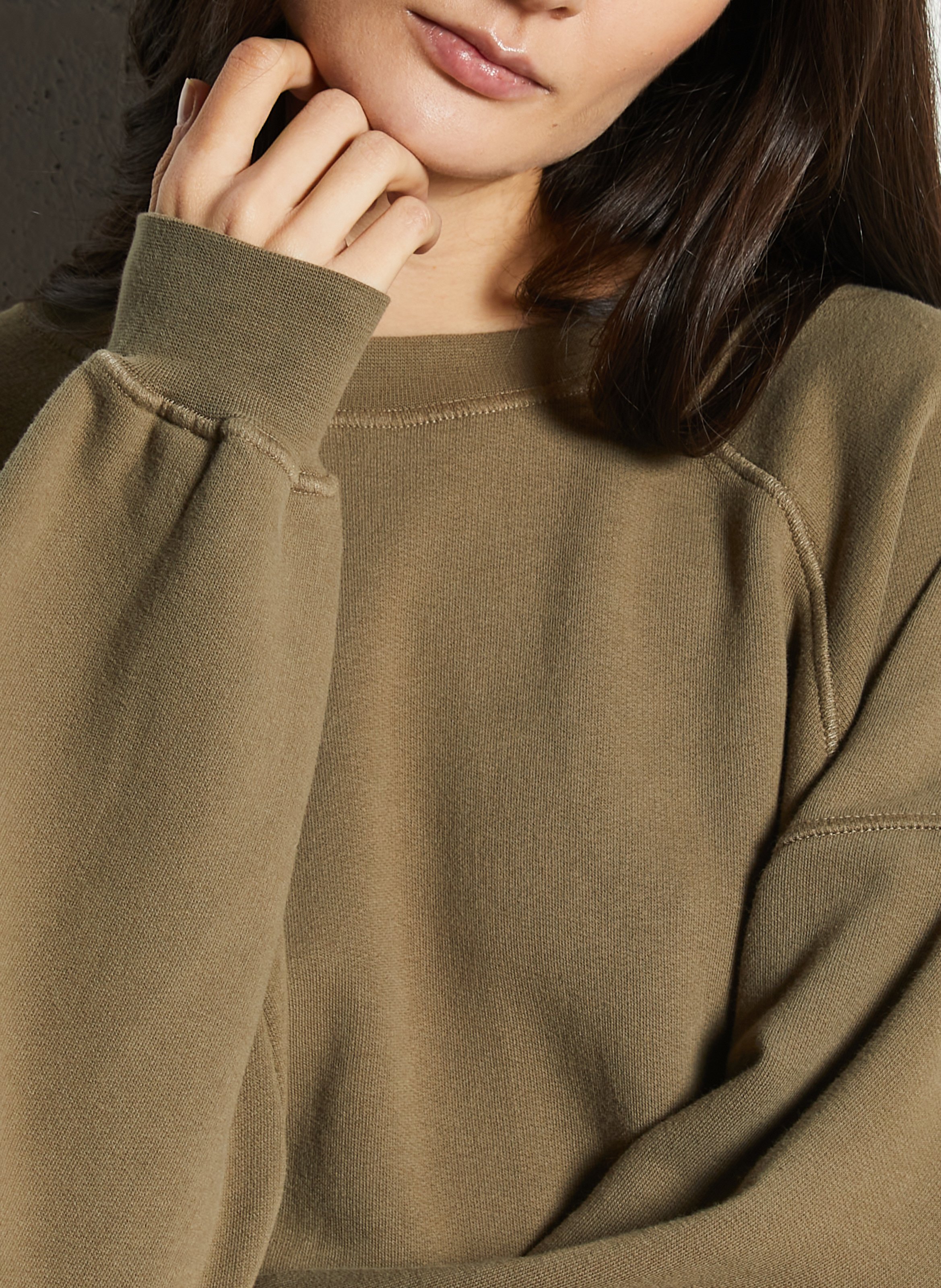 Sweat oversize col rond en coton mélangé AMERICAN VINTAGE Vert