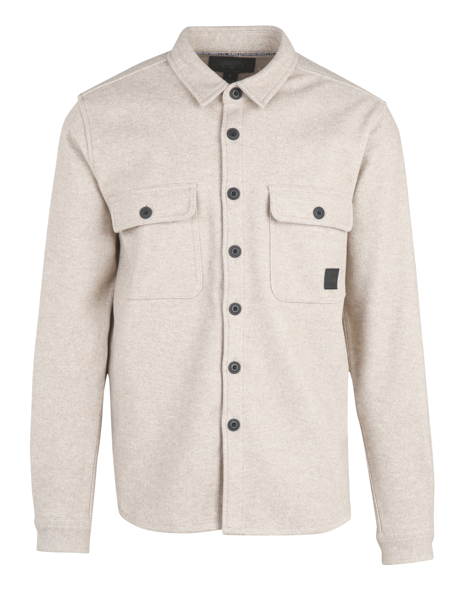 Cotton overshirt with classic collar LE TEMPS DES CERISES Green