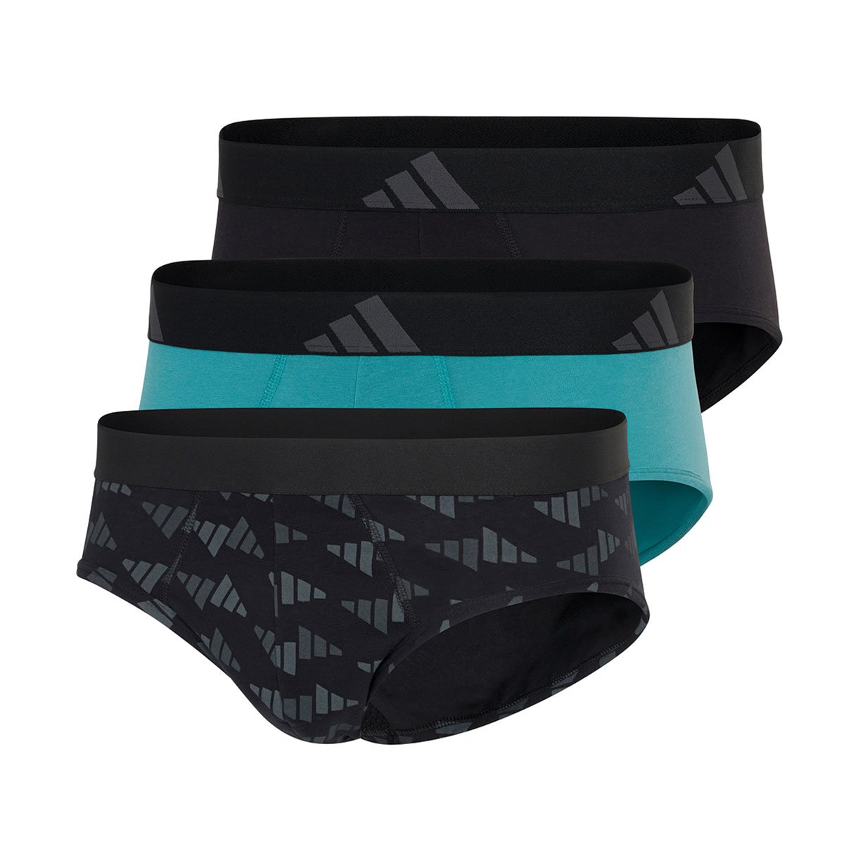 Set of 3 men's active flex cotton adidas sport briefs ADIDAS UNDERWEAR Blue