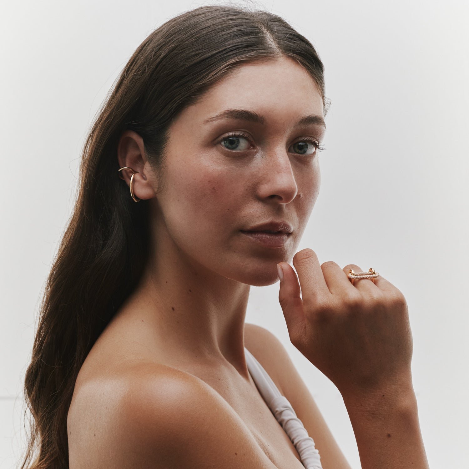 Earcuff gauche, plaqué or 2mm MAYRENA Doré