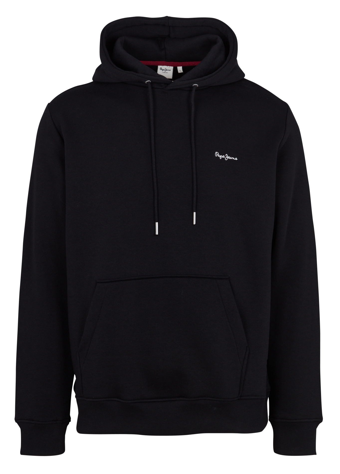 Sweat droit à capuche brodé en coton mélangé PEPE JEANS Noir