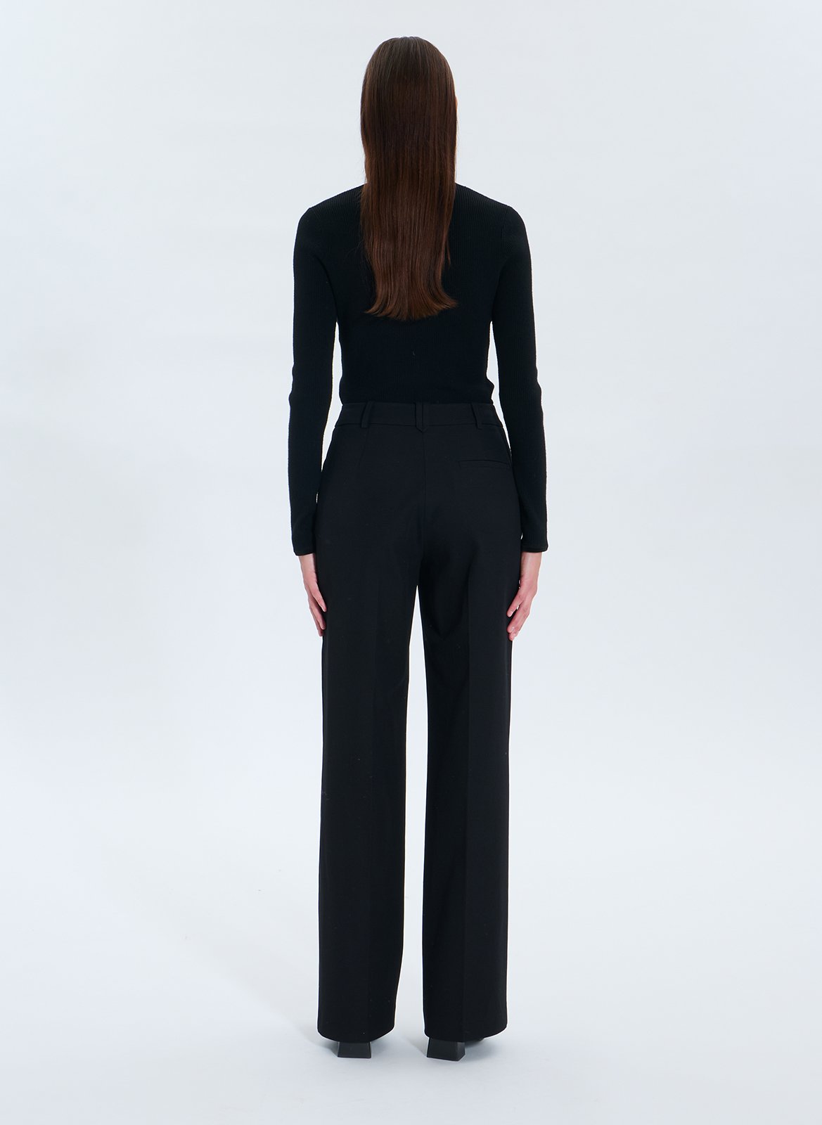 Azawood high-waisted wide-leg trousers ZAPA Black