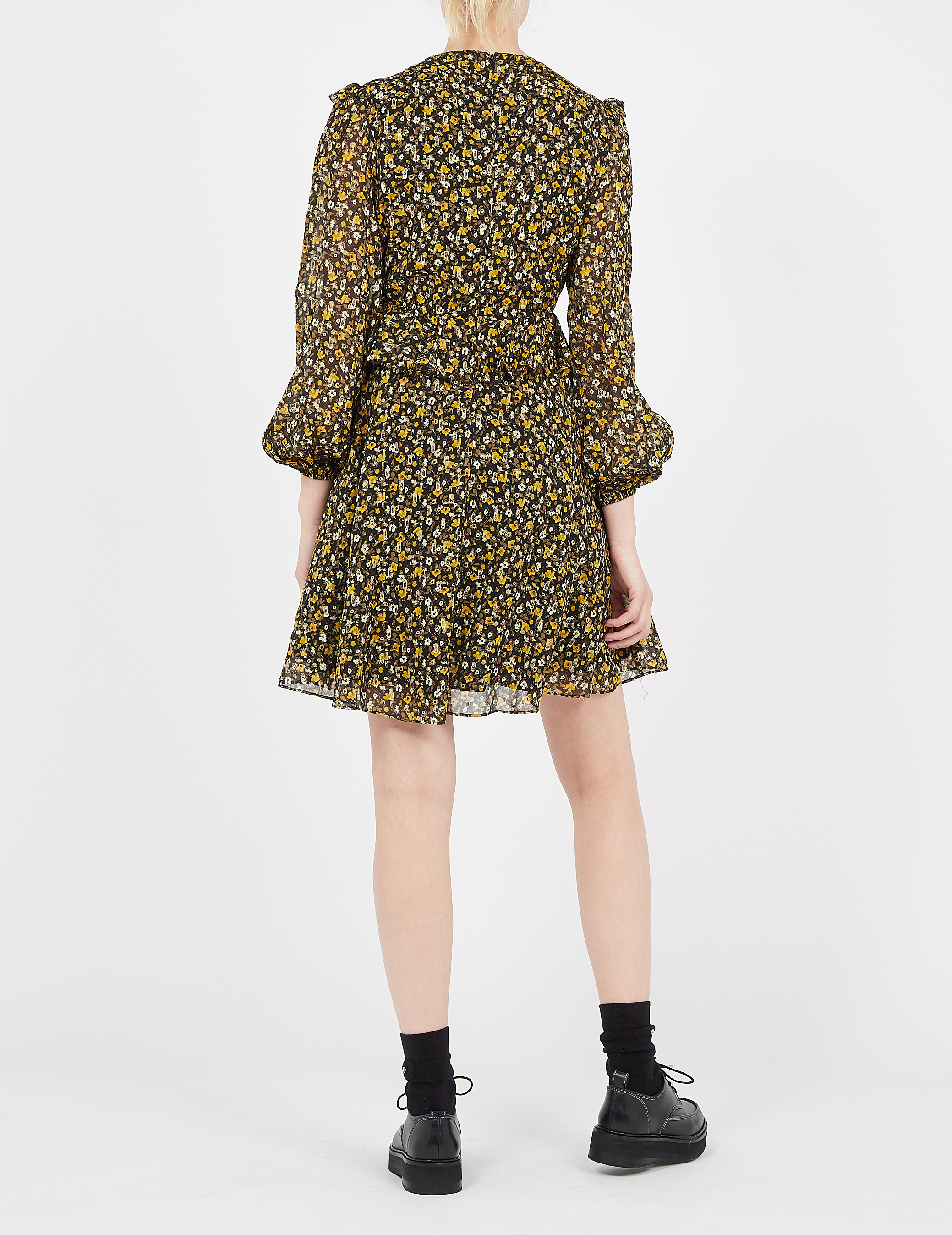 Short ruffled V-neck dress THE KOOPLES Multicolored