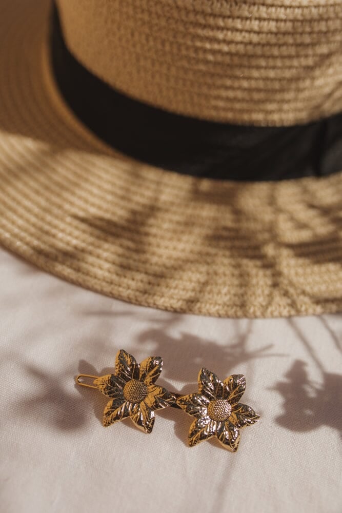 HESPÉRIS - fine gold-plated flower hair slide Golden