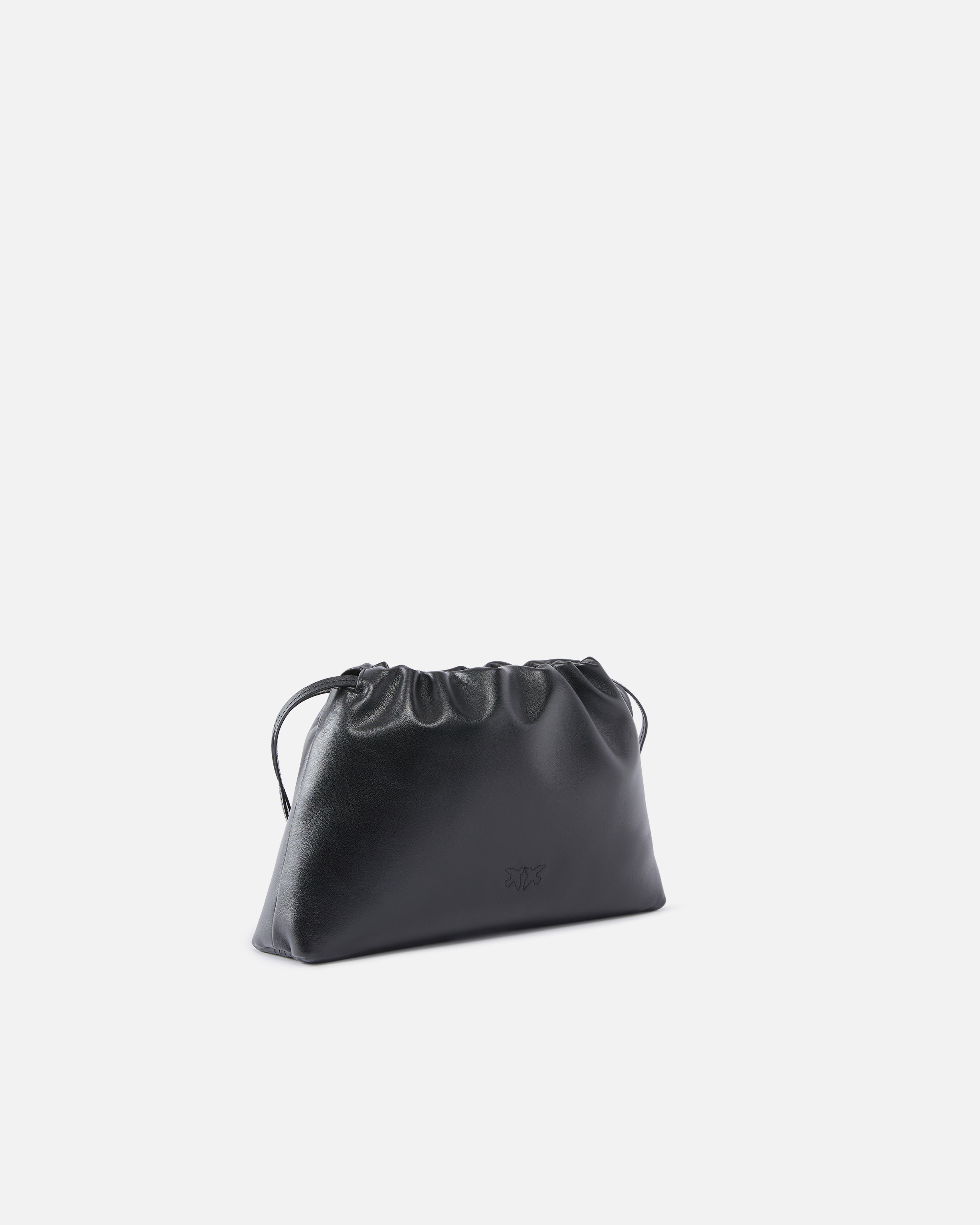Small leather shoulder bag with drawstring PINKO Black