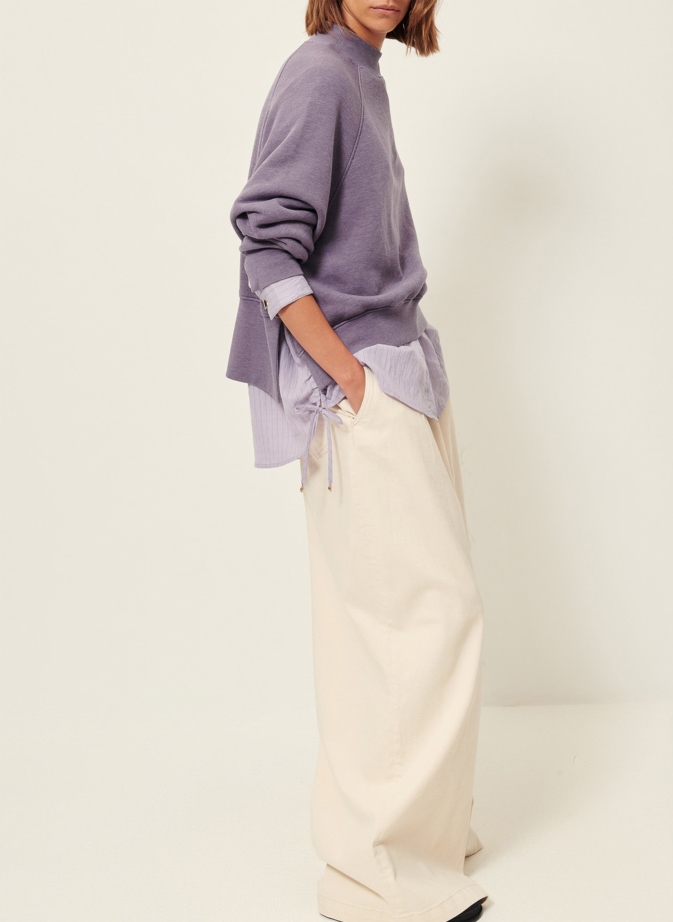 Cotton-mix round-neck sweatshirt SESSUN Purple