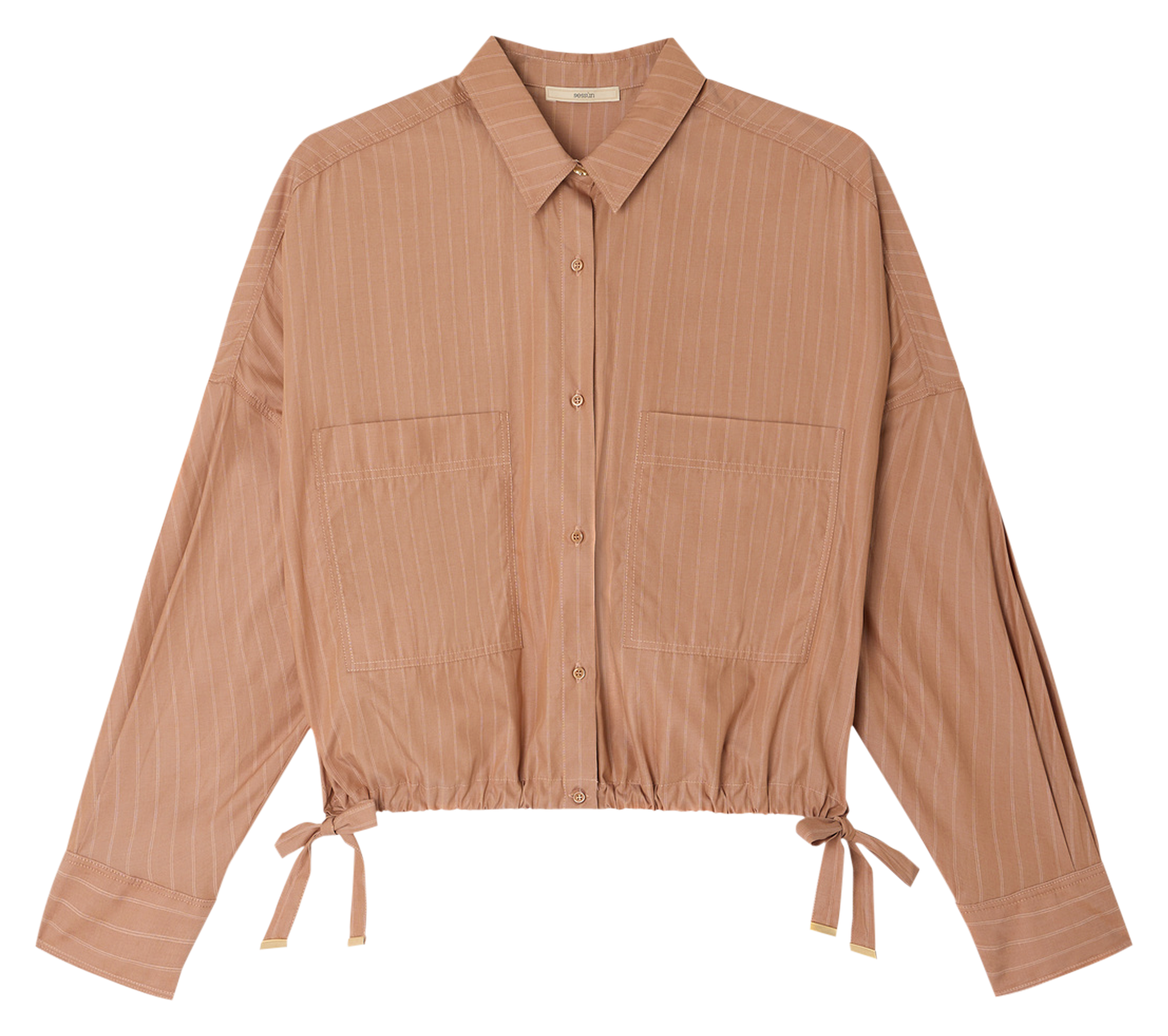 Chemise col classique en coton mélangé SESSUN Beige