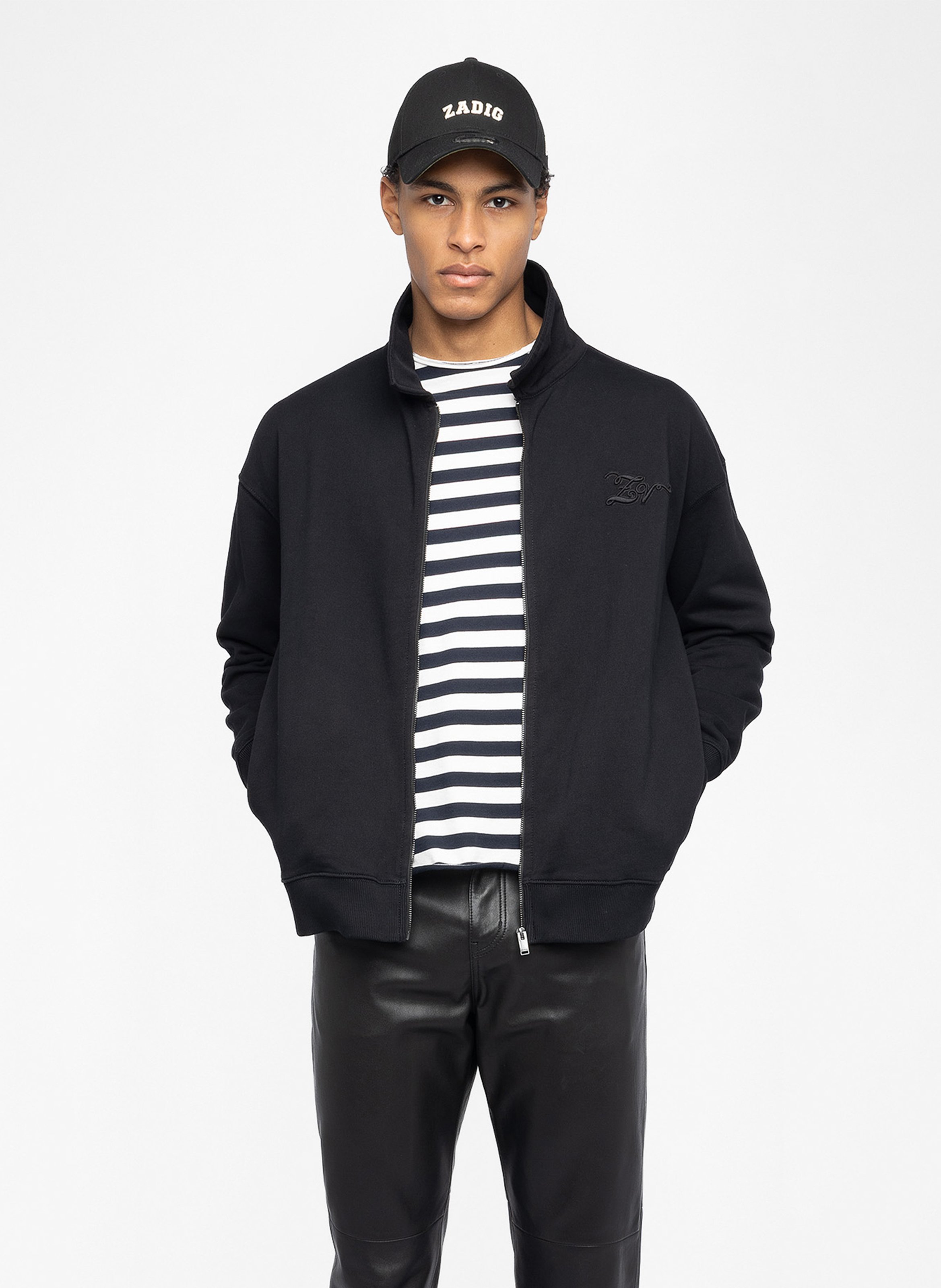 Rechte sweater met klassieke kraag van katoen ZADIG&VOLTAIRE