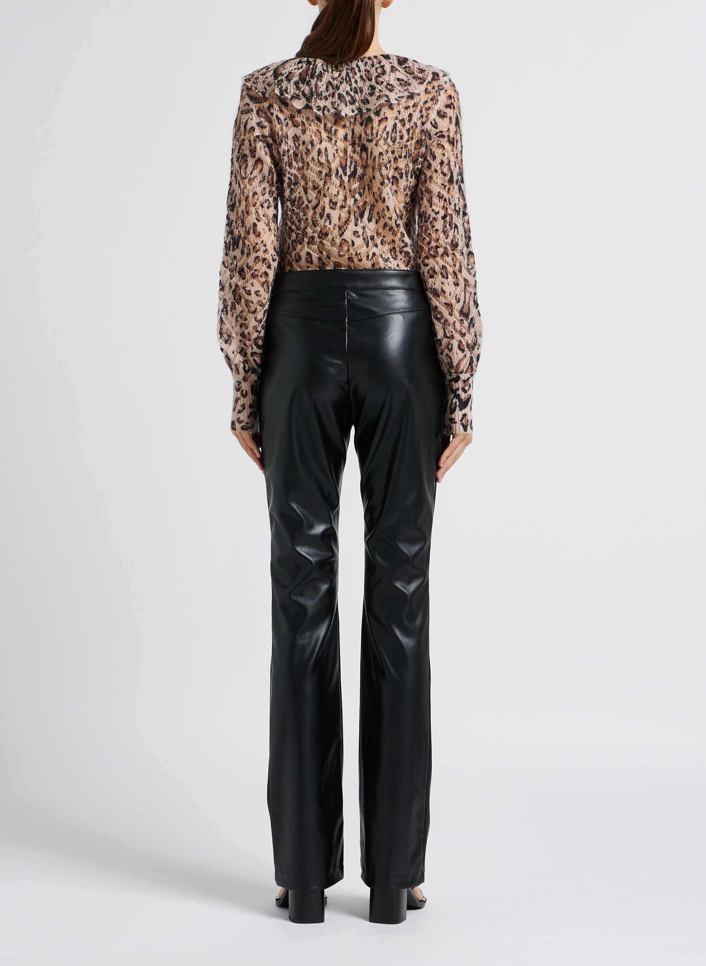 Round-neck leopard print sweater TWINSET Brown