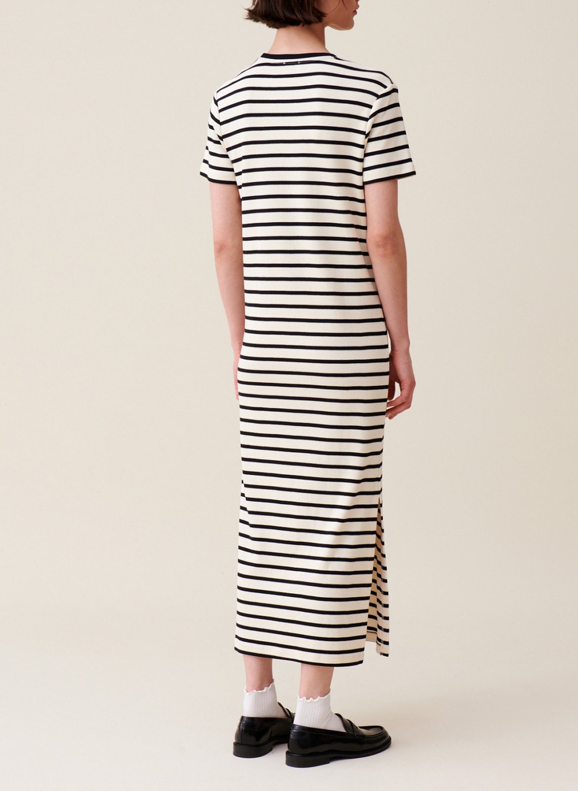 Robe midi col rond en coton rayé CLAUDIE PIERLOT Multicolore