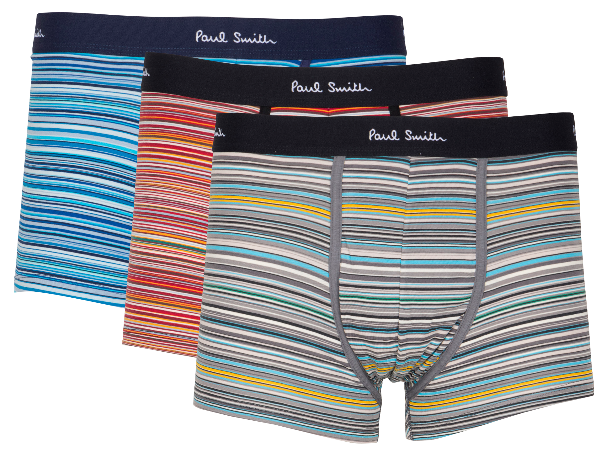 Set of 3 striped organic cotton blend boxers PAUL SMITH White