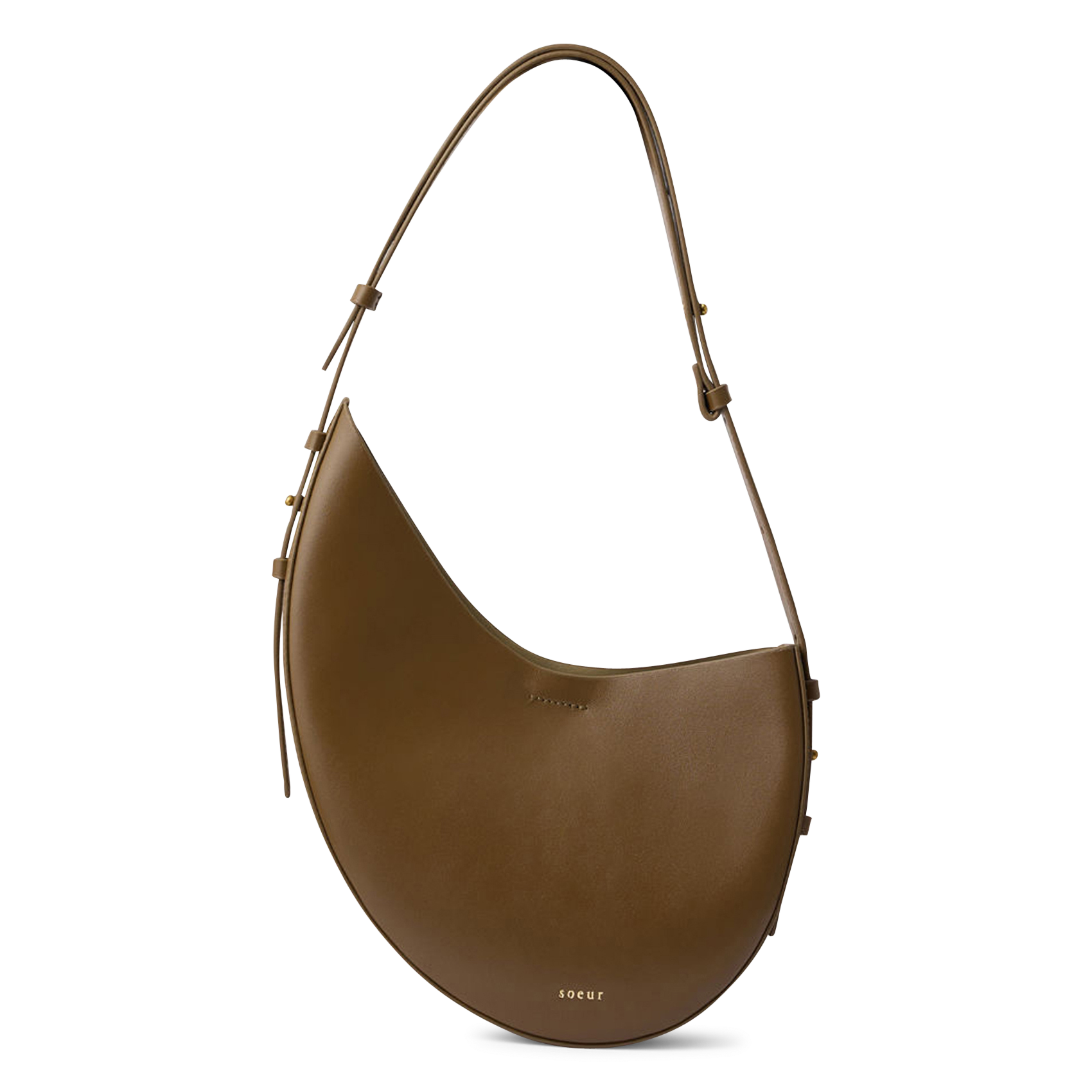 Sac porté épaule en cuir SOEUR Marron