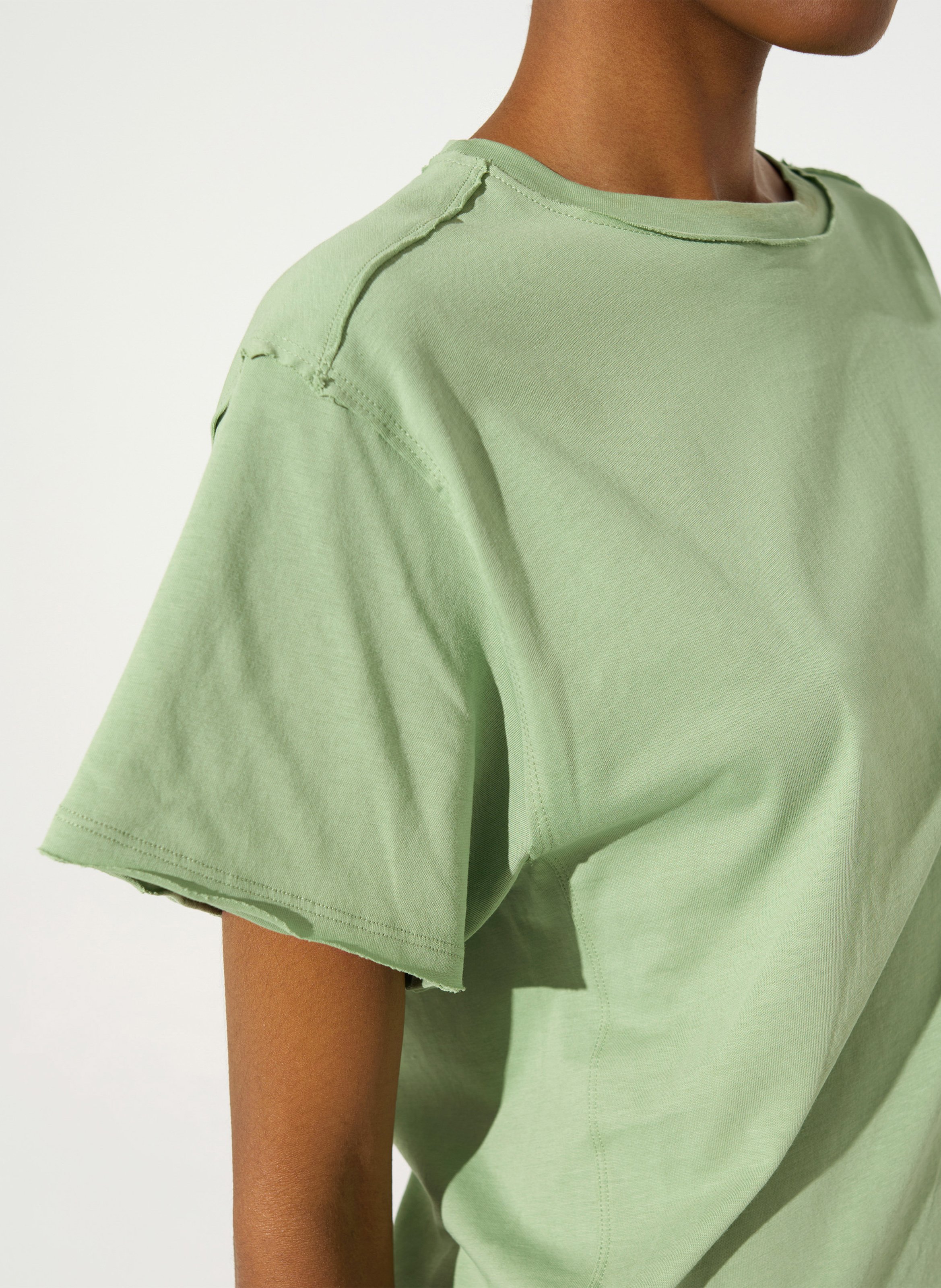 T-shirt droit col rond en coton bio COTELAC Vert