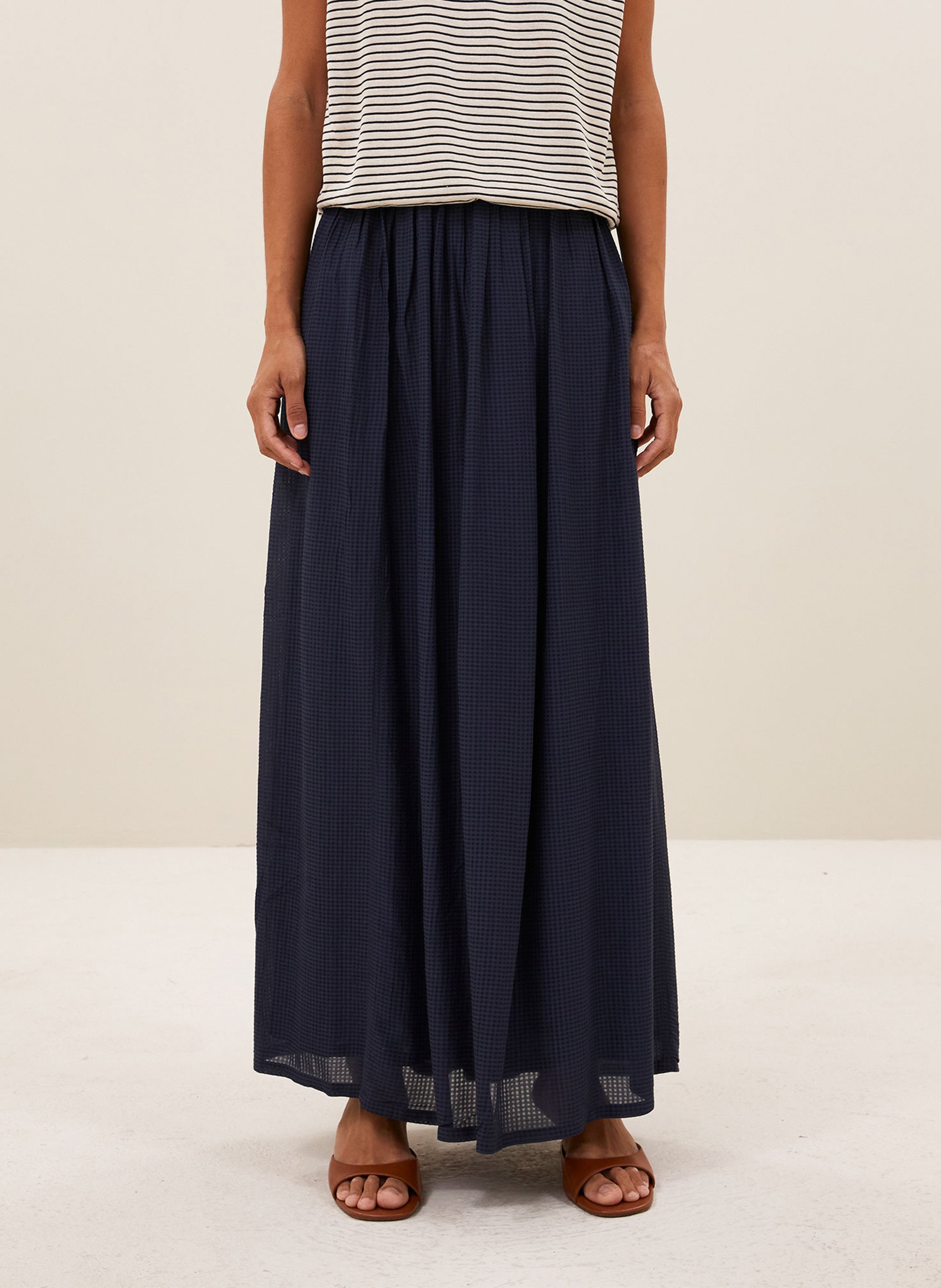 Lange, gerende rok BY BAR Blauw