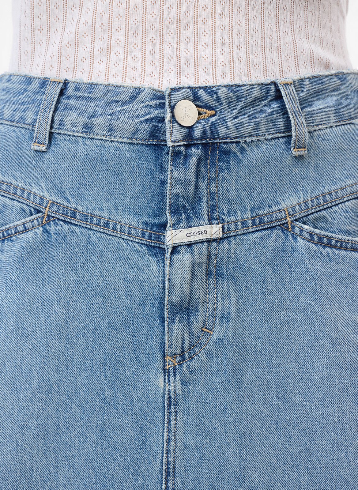 Korte rok van katoen en gerecycled katoen CLOSED Blauw