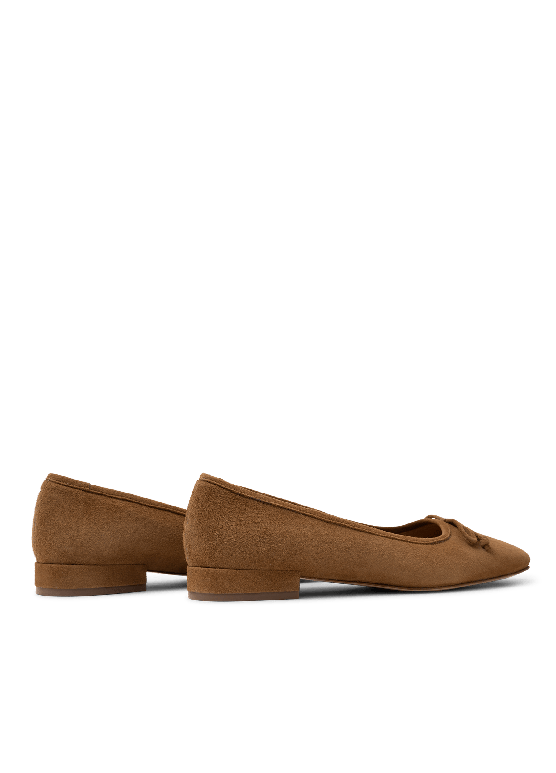 Camel suede leather ballerina flats PARALLELE PARIS Brown