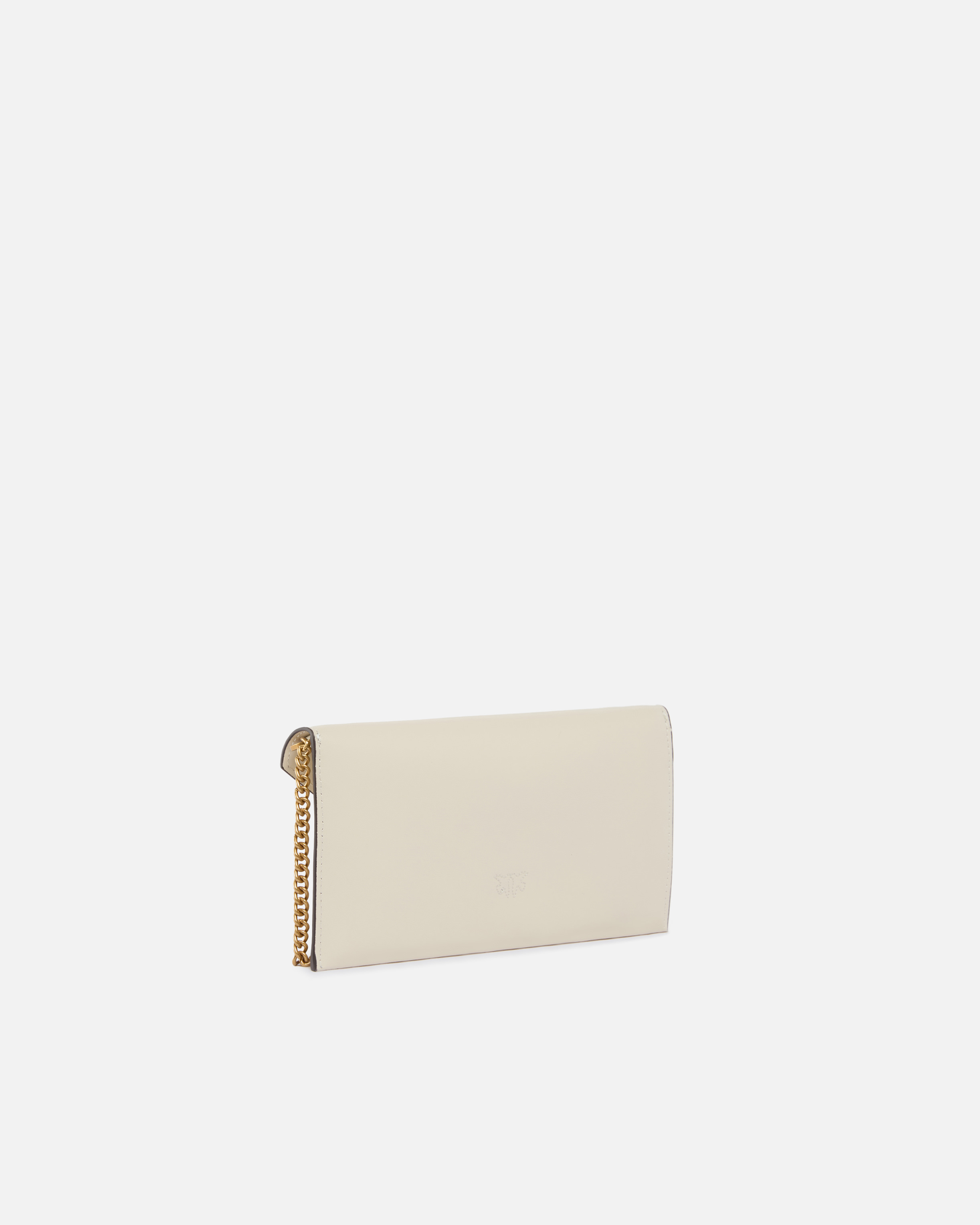 Small envelope clutch in smooth leather with love birds logo PINKO White