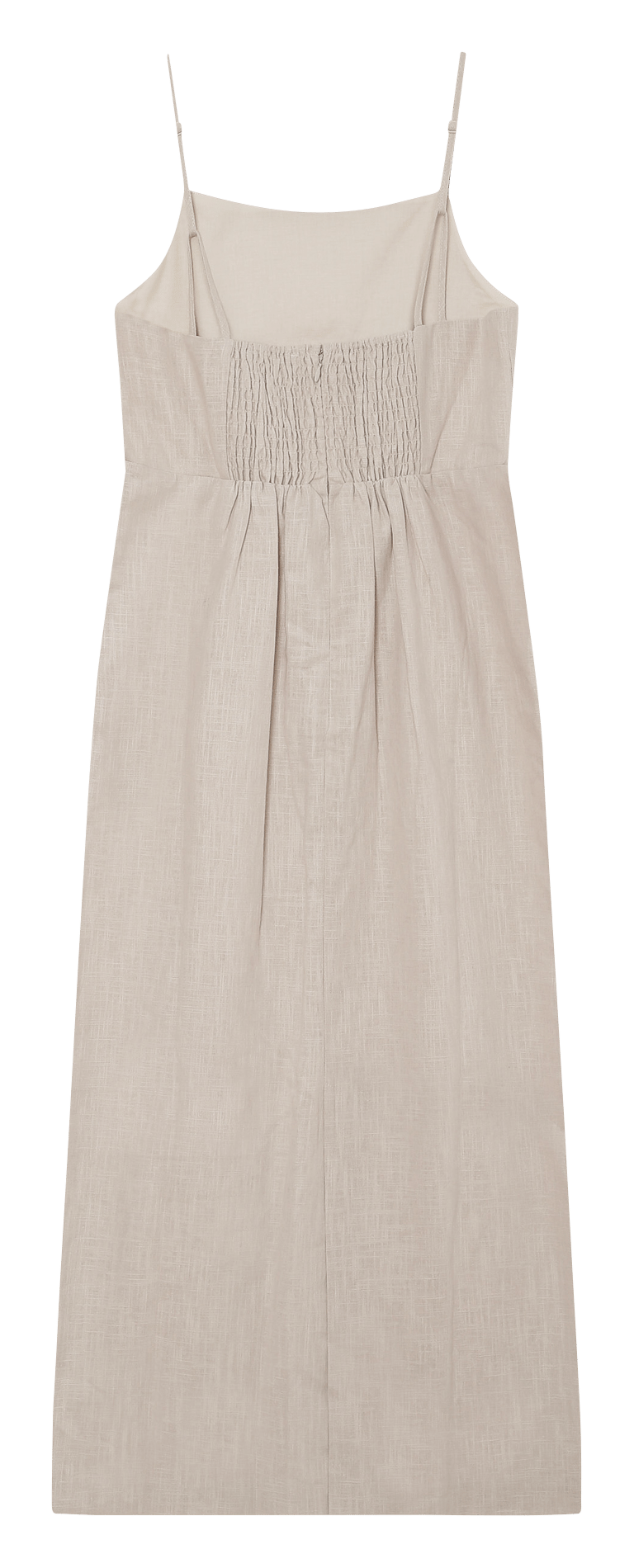 Solid color straight midi linen blend dress GRACE ET MILA Beige