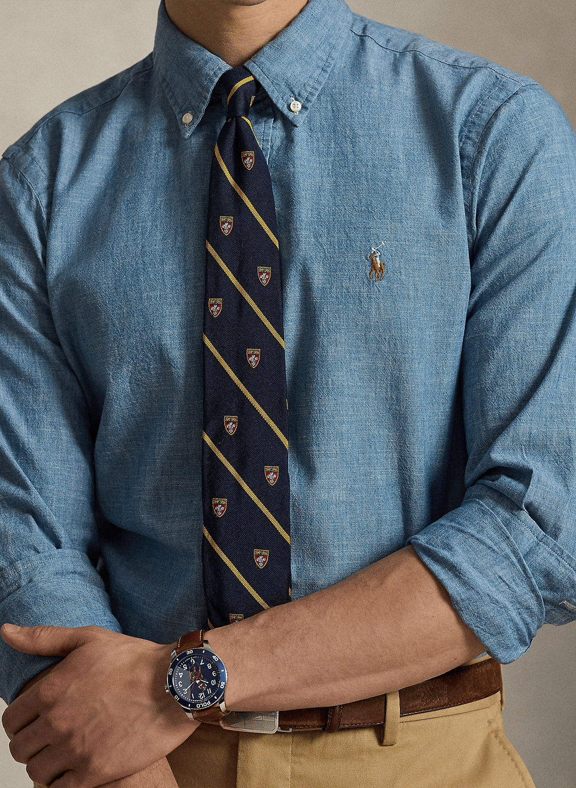 Regular-fit cotton shirt with button-down collar POLO RALPH LAUREN Blue