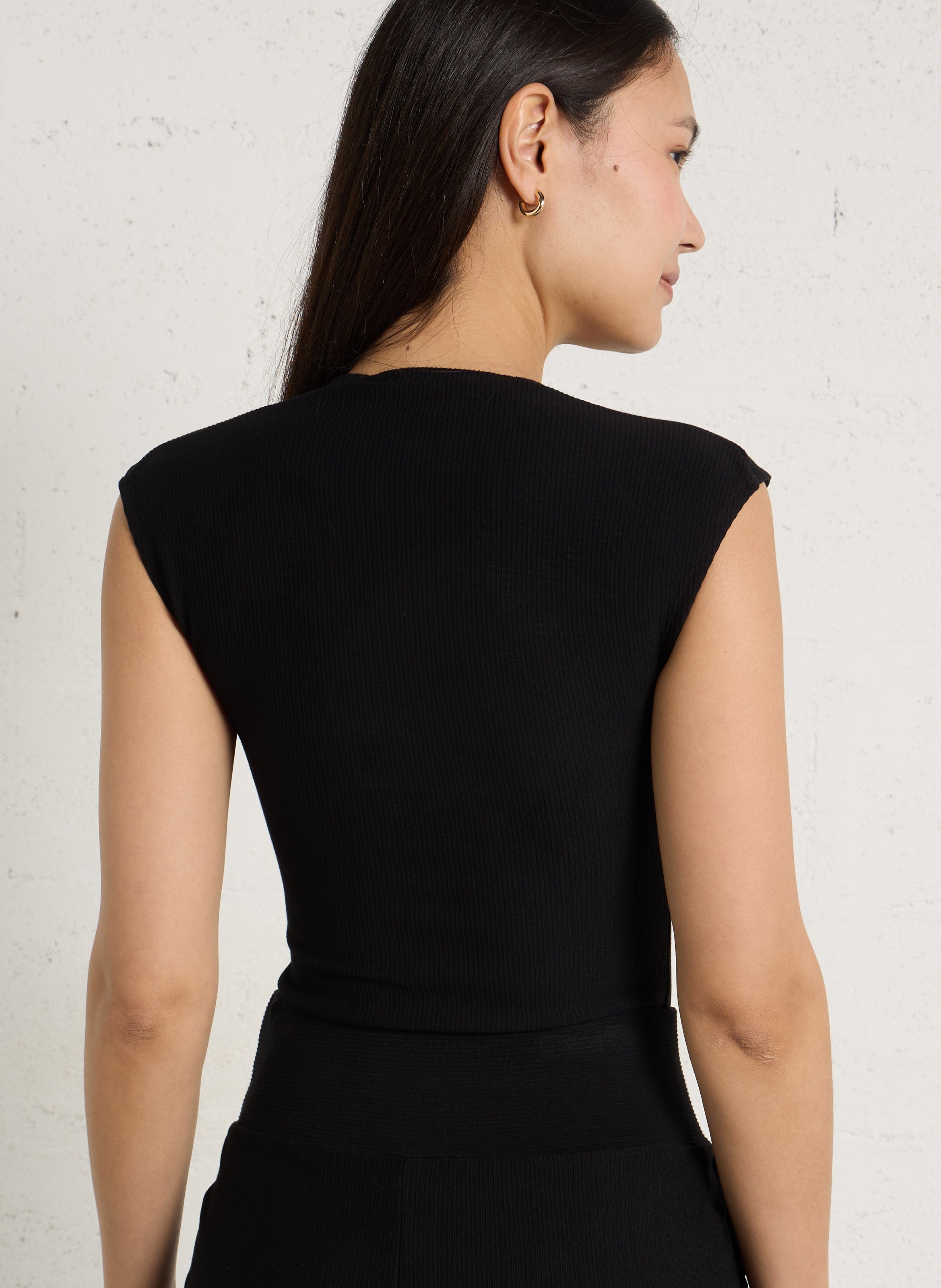 Fitted square neck bodysuit FLAIR Black