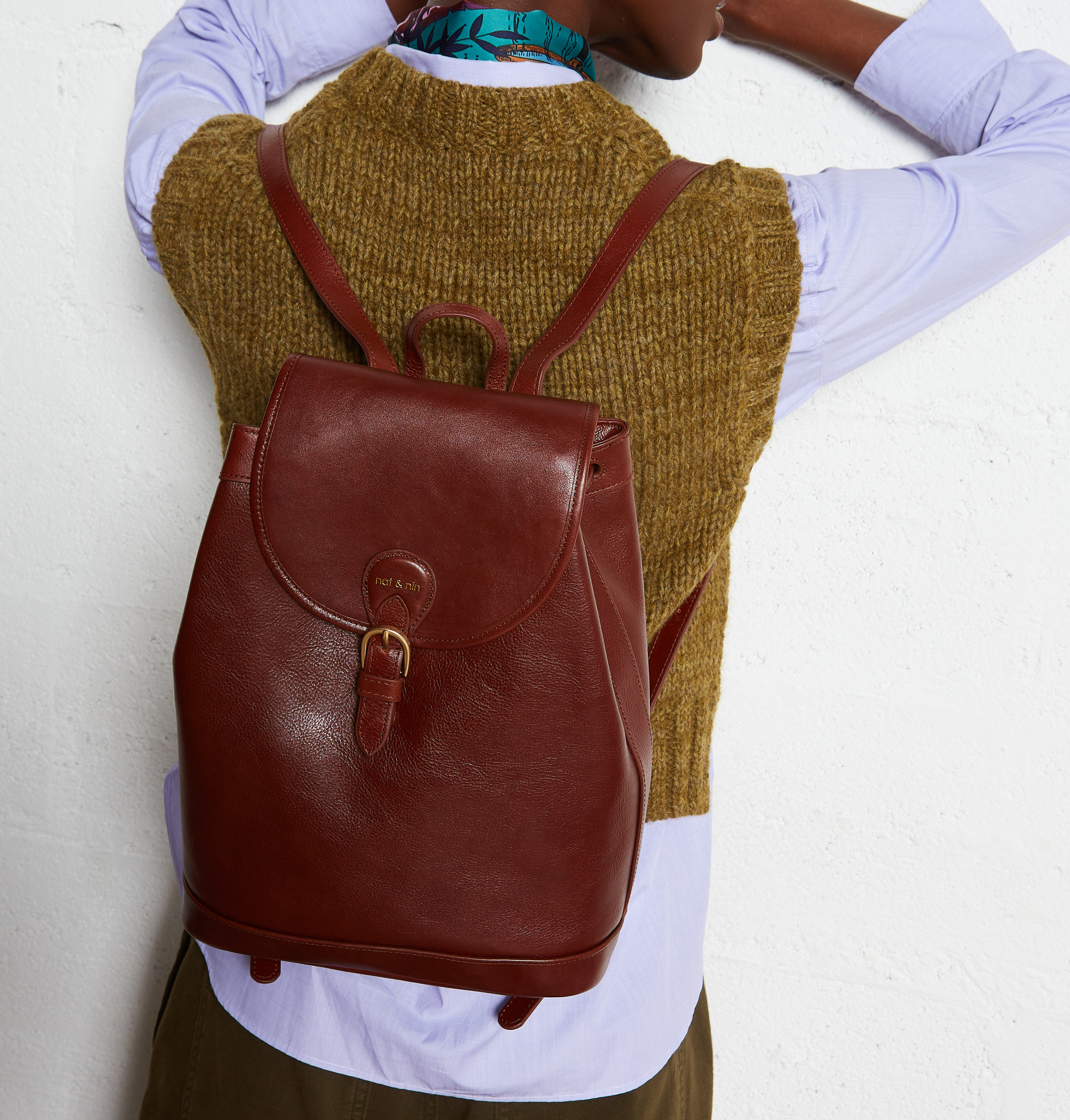 Lederrucksack NAT & NIN Braun