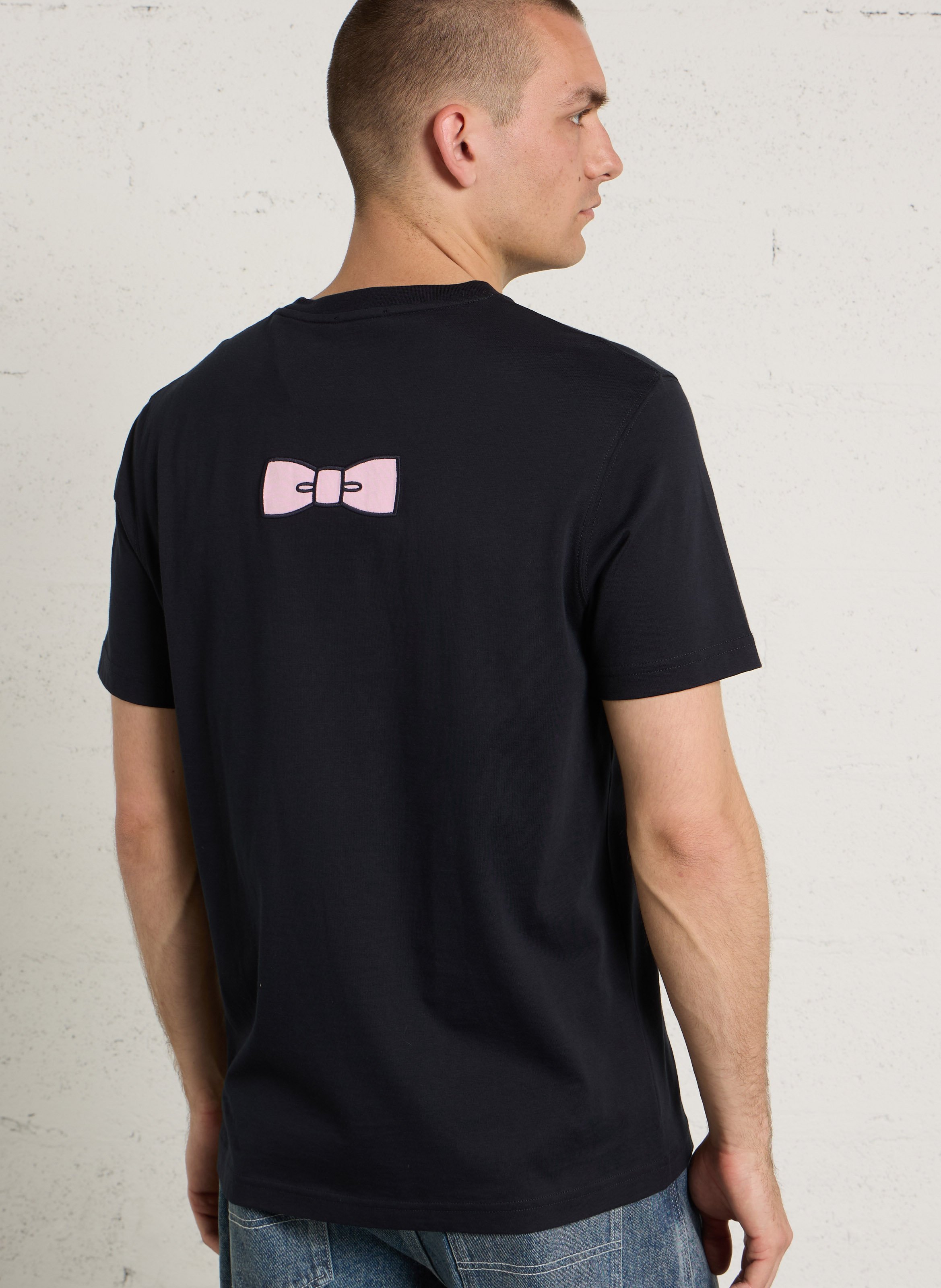 Oversized round-neck cotton T-shirt EDEN PARK Blue