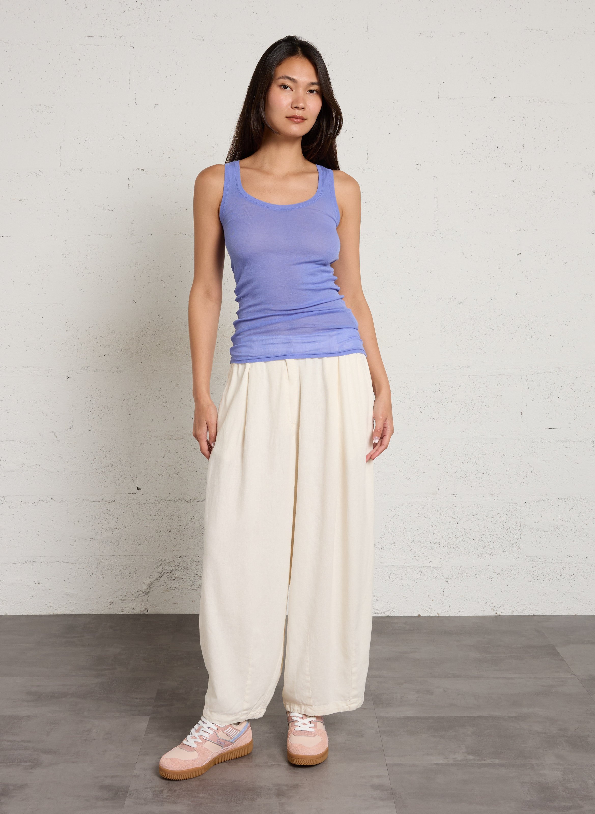 Round-neck cotton tank top AMERICAN VINTAGE Blue