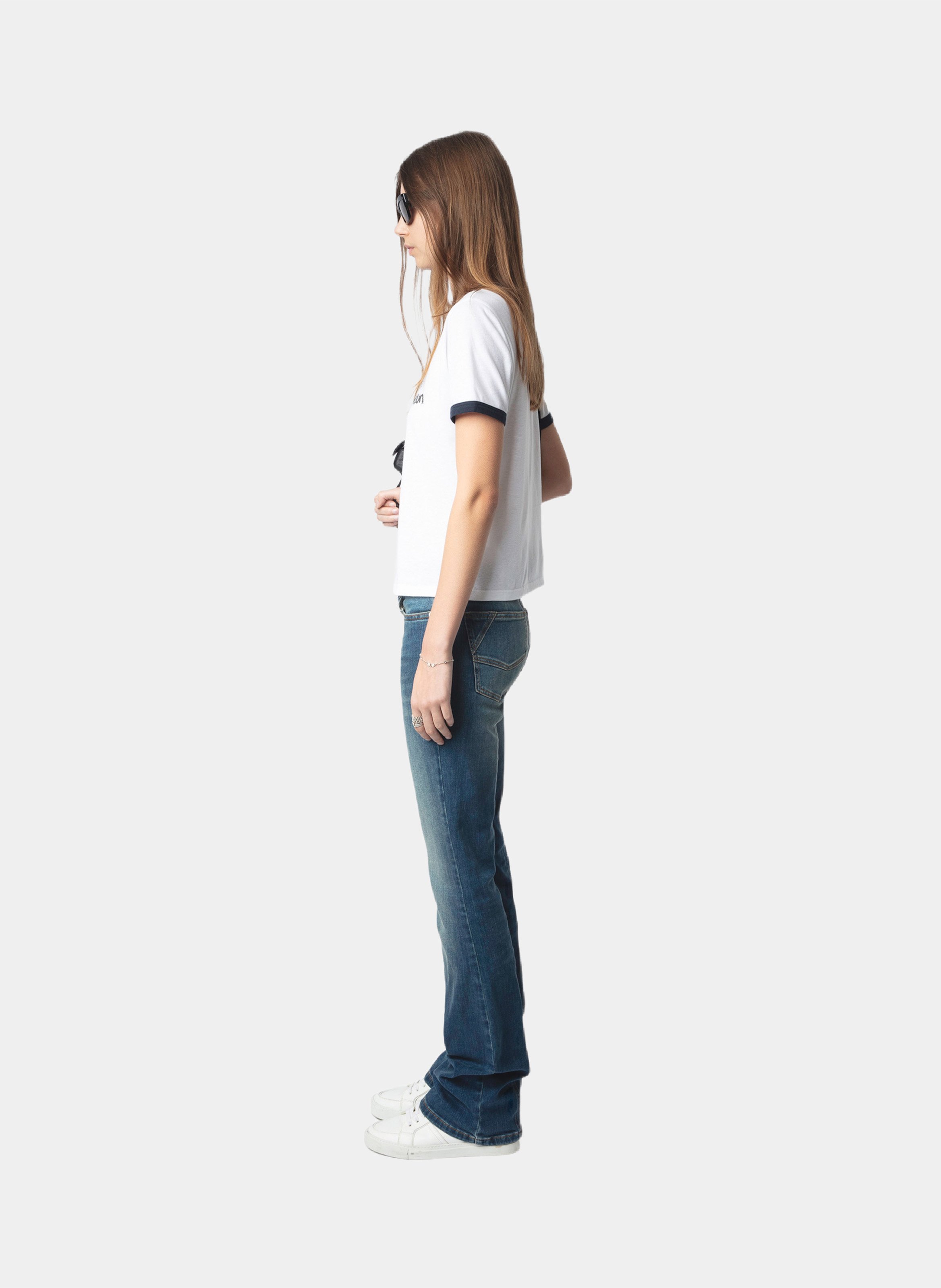 Straight T-shirt with rhinestones ZADIG&VOLTAIRE White