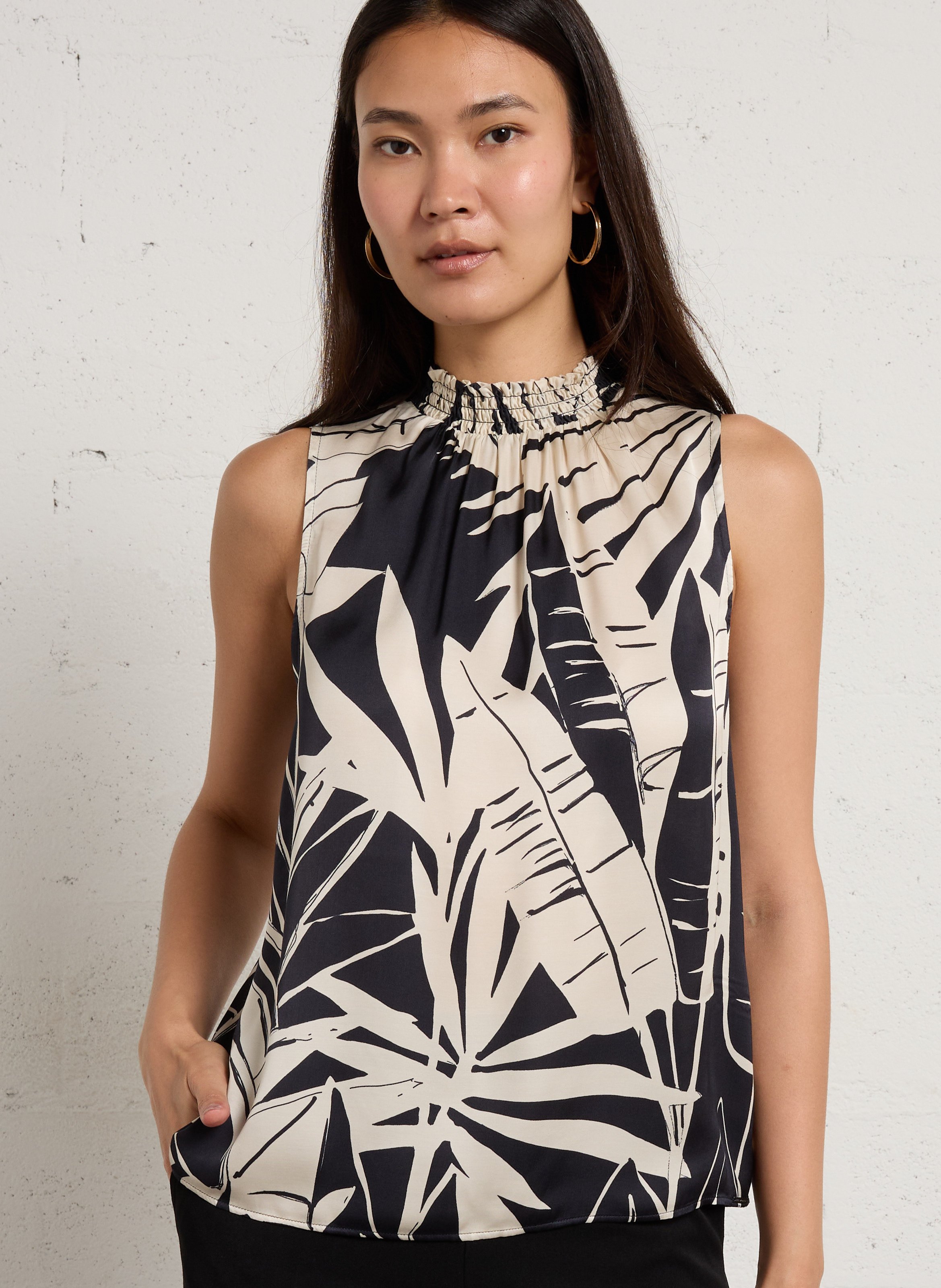 Top ample col montant IKKS Bleu