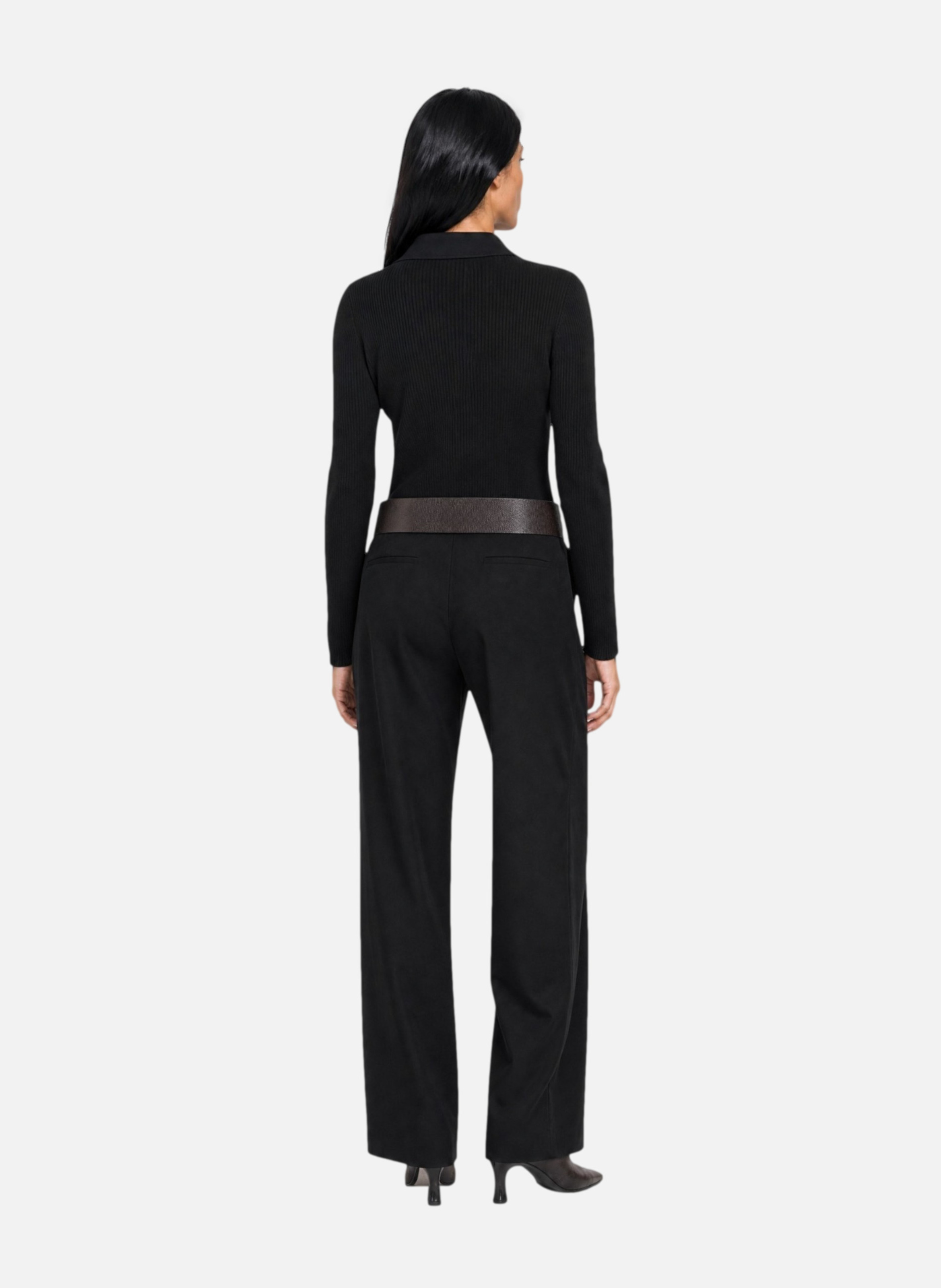 Wide wool tailored trousers THE KOOPLES Black