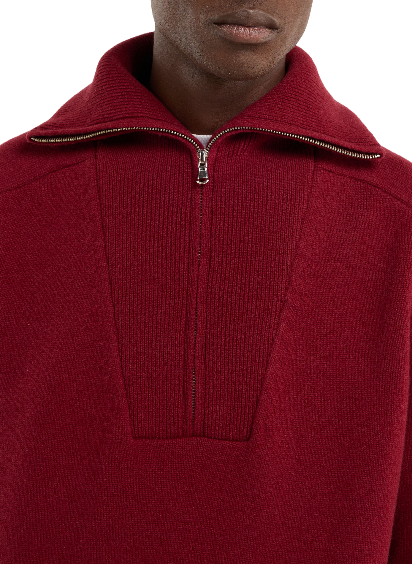 High-neck wool sweater SAISON 1865 Red