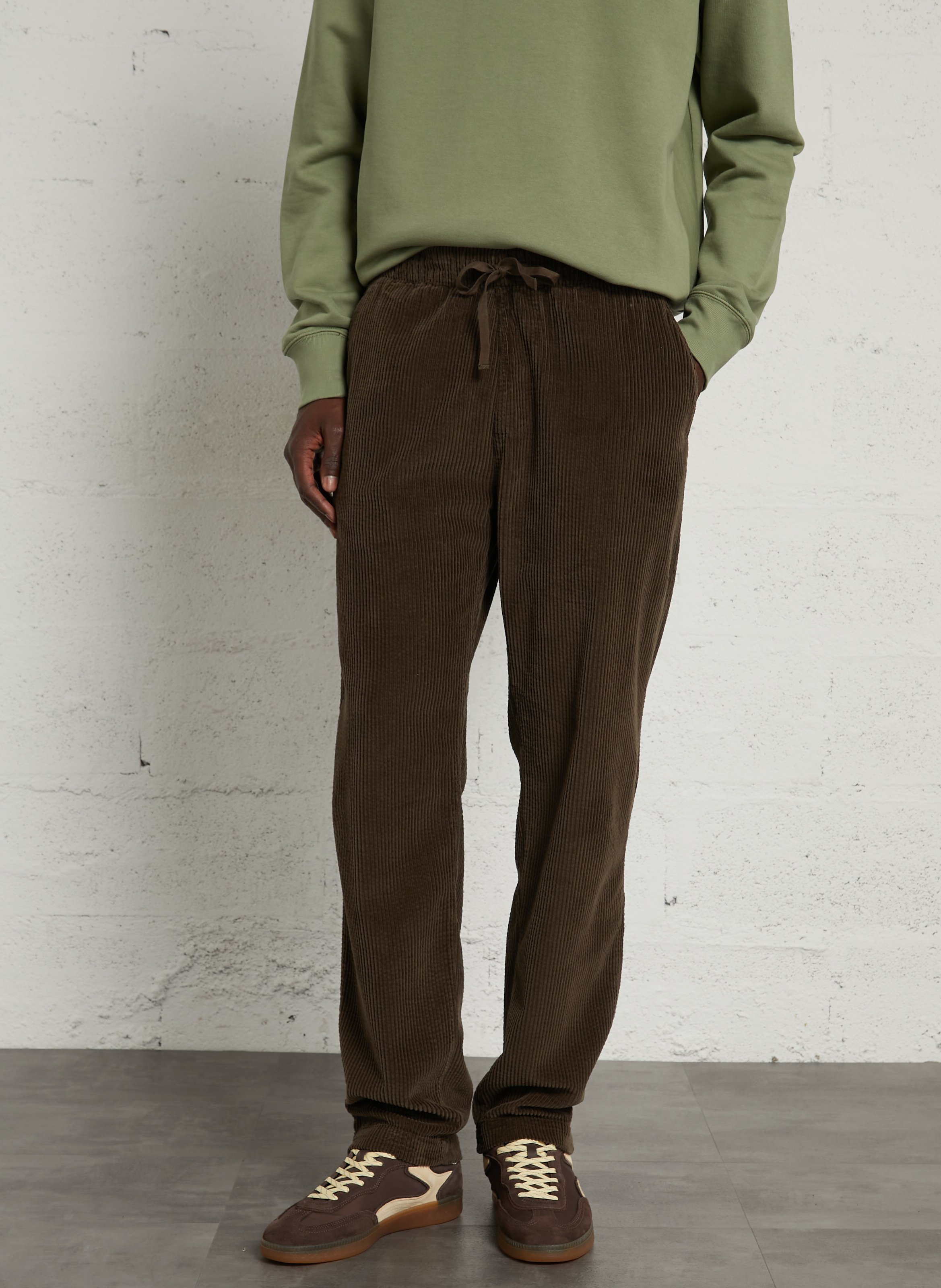 Pantalon droit en coton HARTFORD Marron
