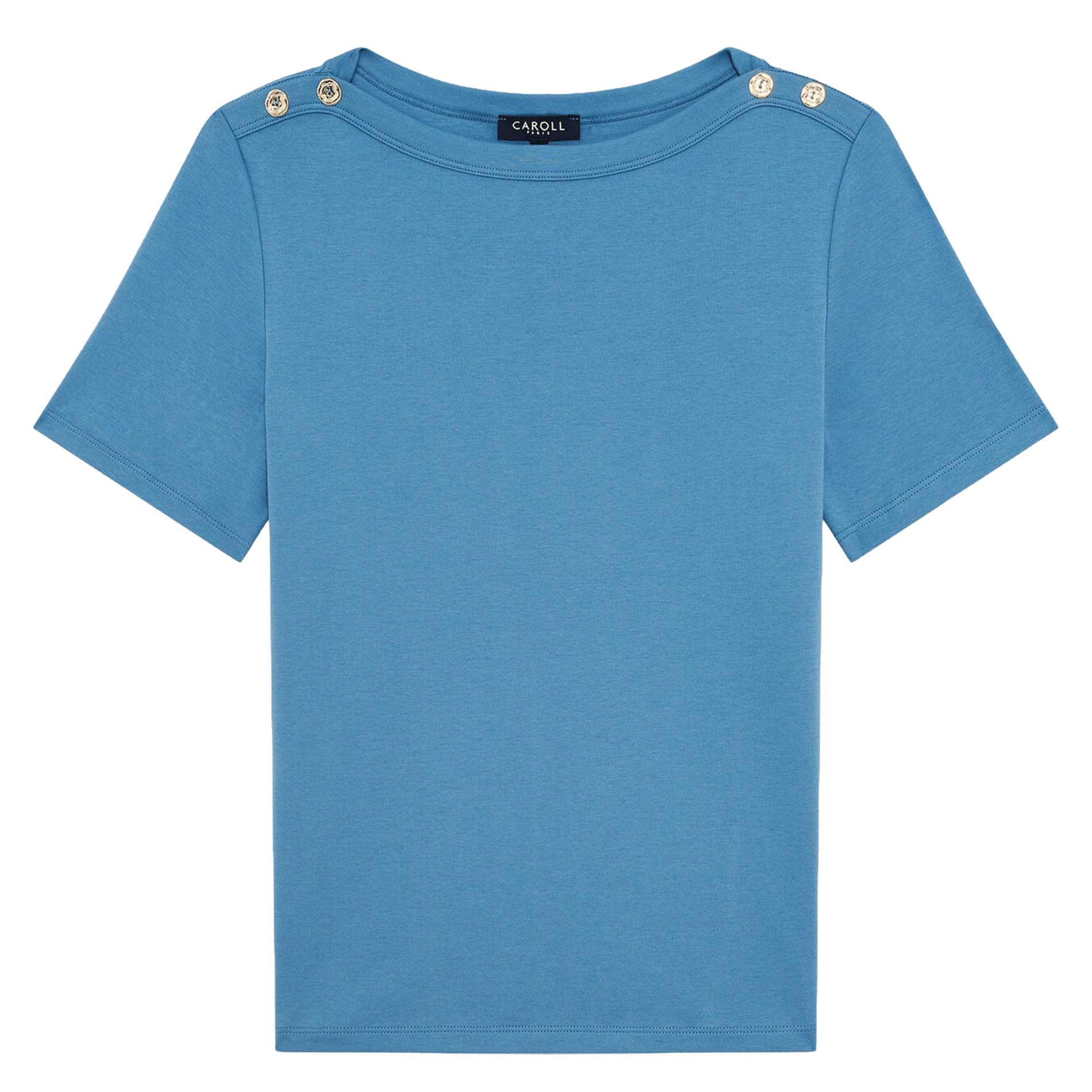 Tailliertes T-Shirt aus Baumwolle CAROLL Blau