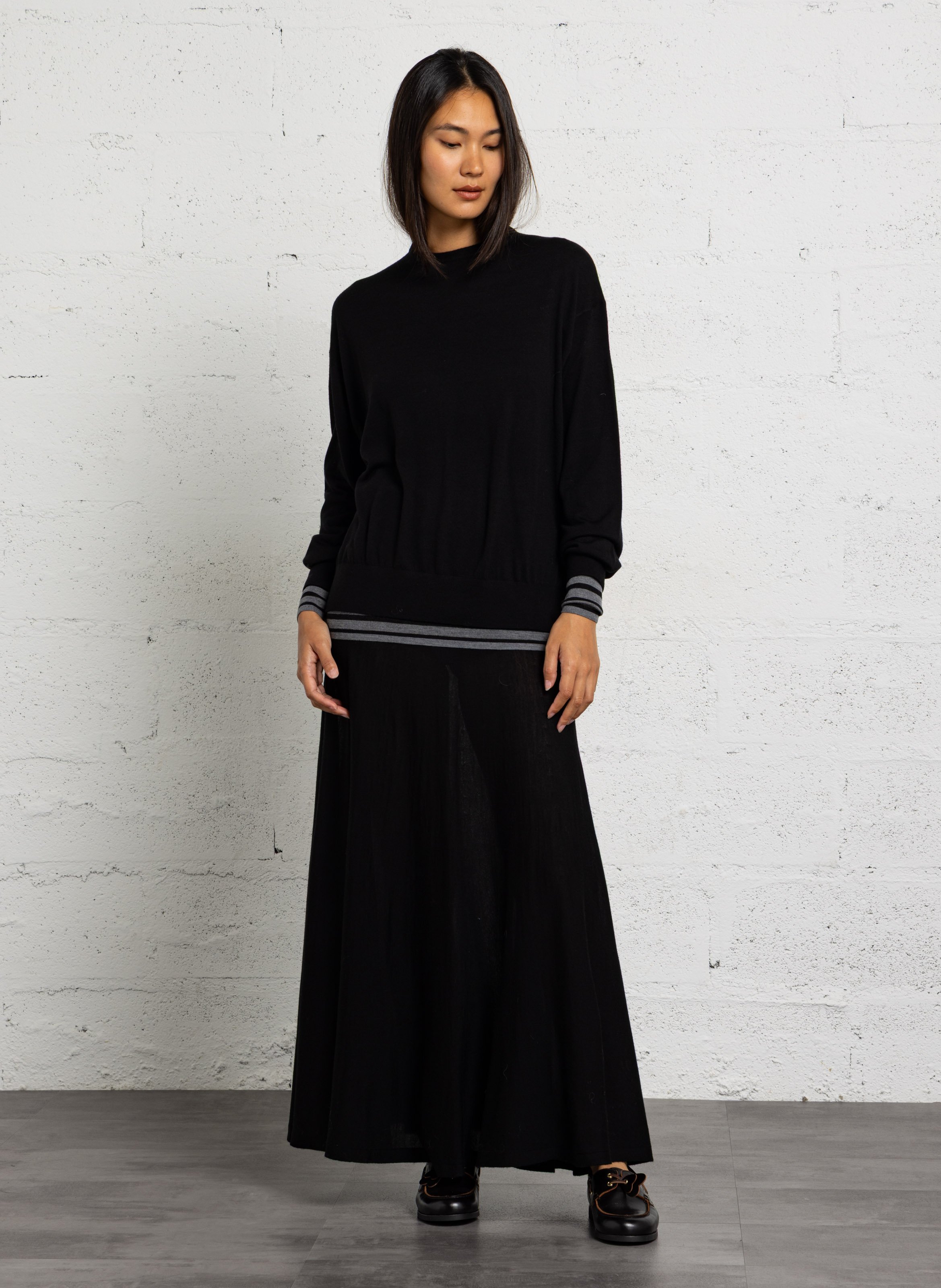 Pull col bateau rayé en laine  LAURENCE BRAS Gris