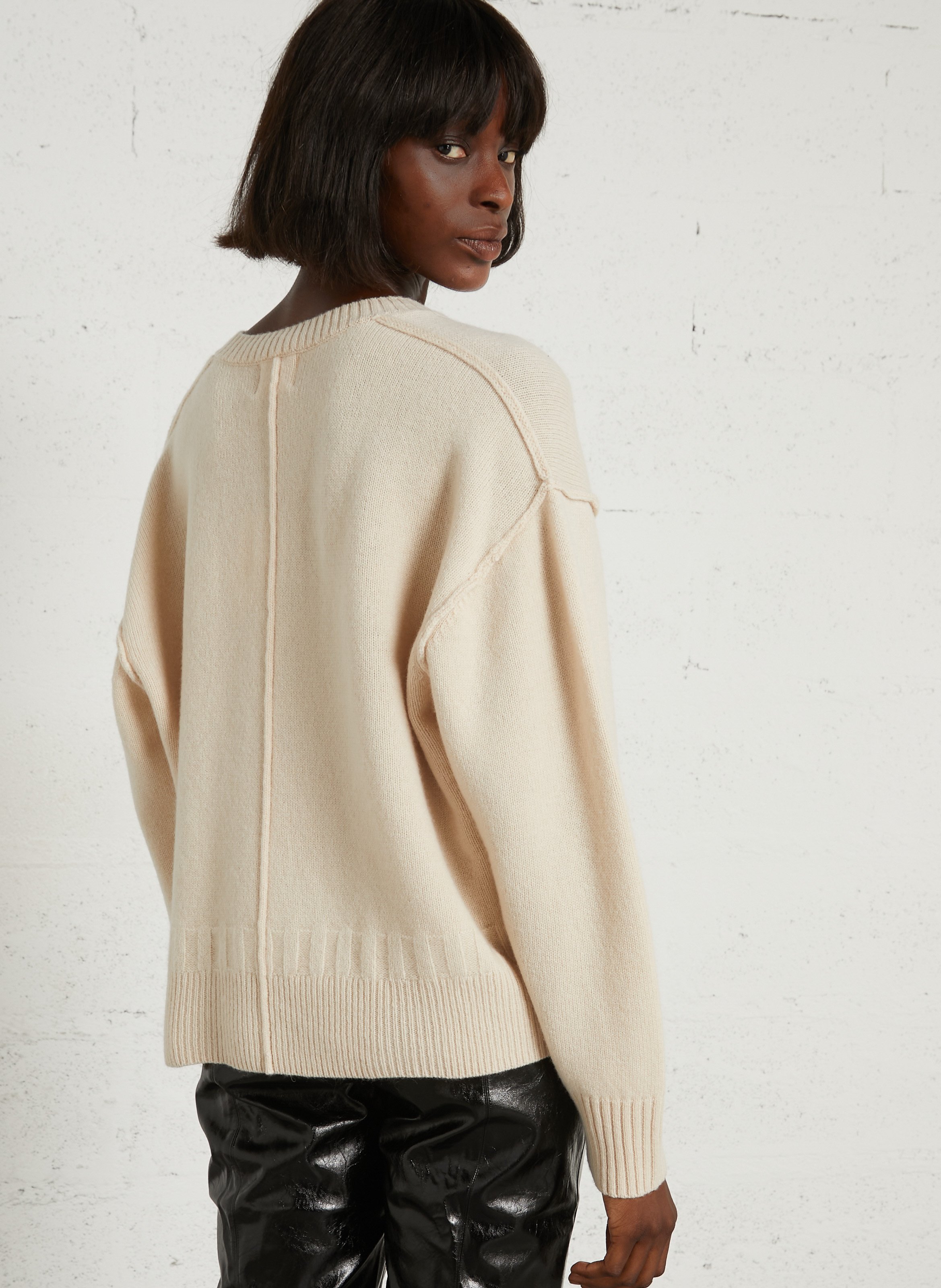 Round-neck wool sweater BELLA JONES Beige