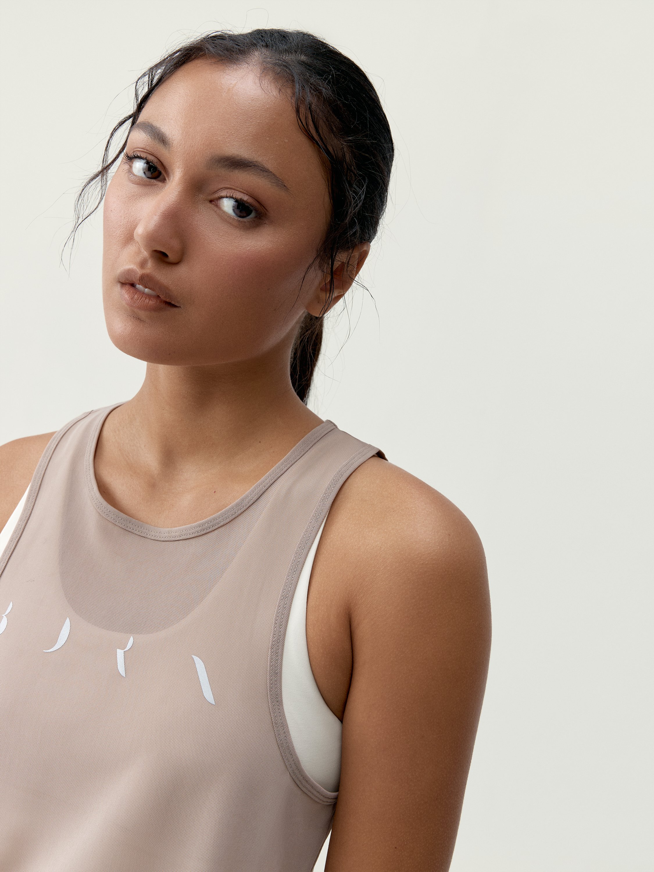 Transparent tank top BORN Beige